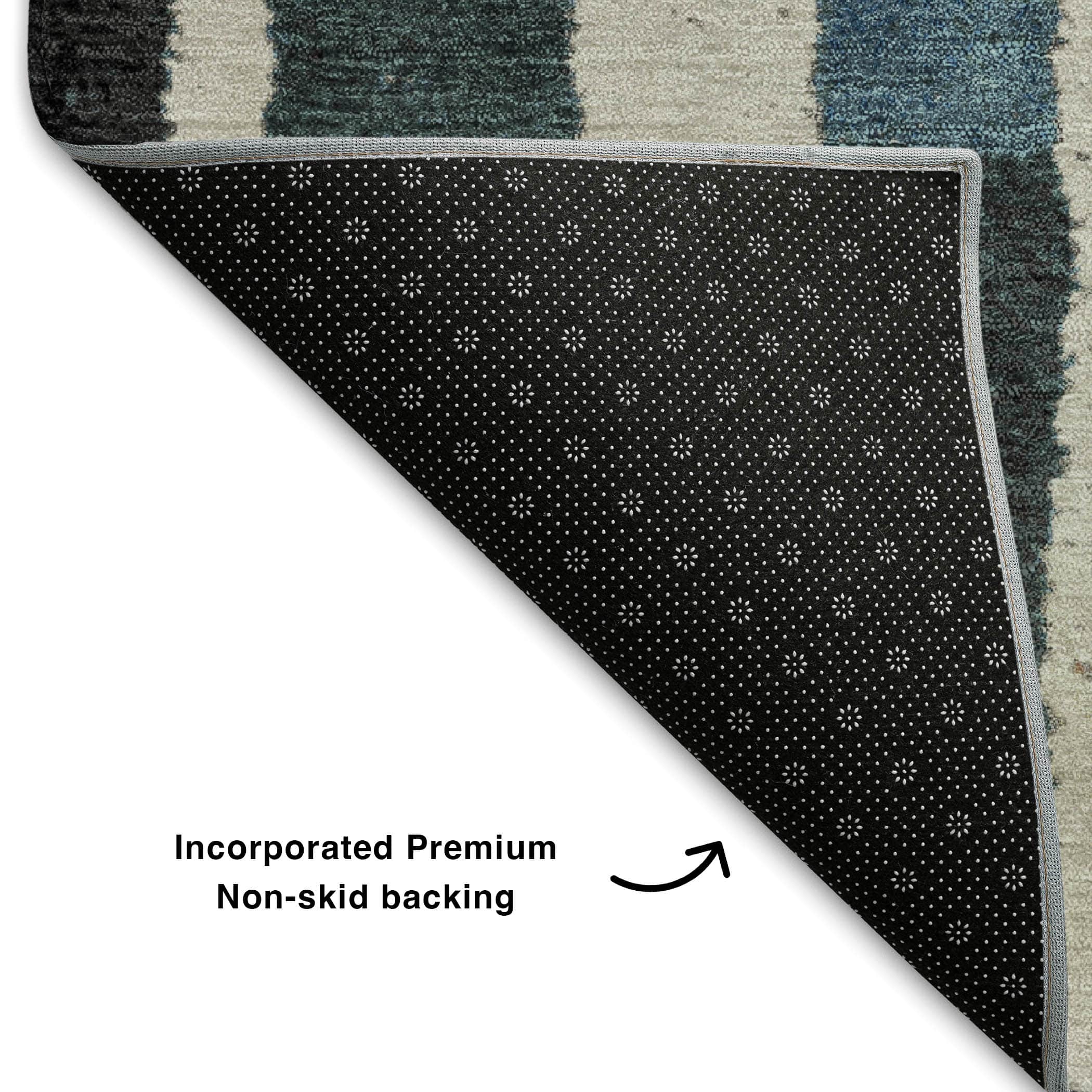 Kotor Machine Washable Transitional Black Rug 1'8" x 2'6" #shape_Rectangle