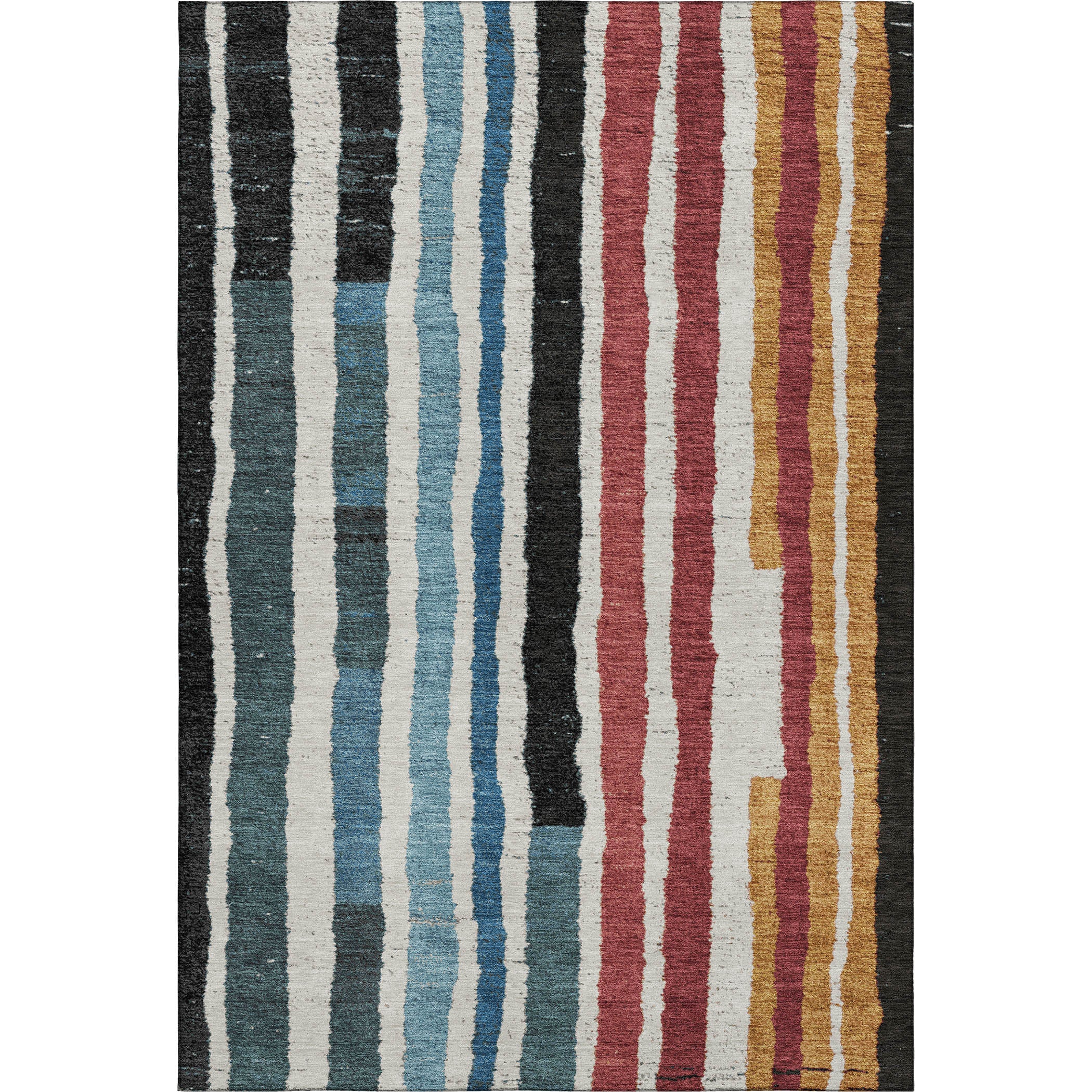 Kotor Machine Washable Transitional Black Rug 2'6" x 3'10" #shape_Rectangle