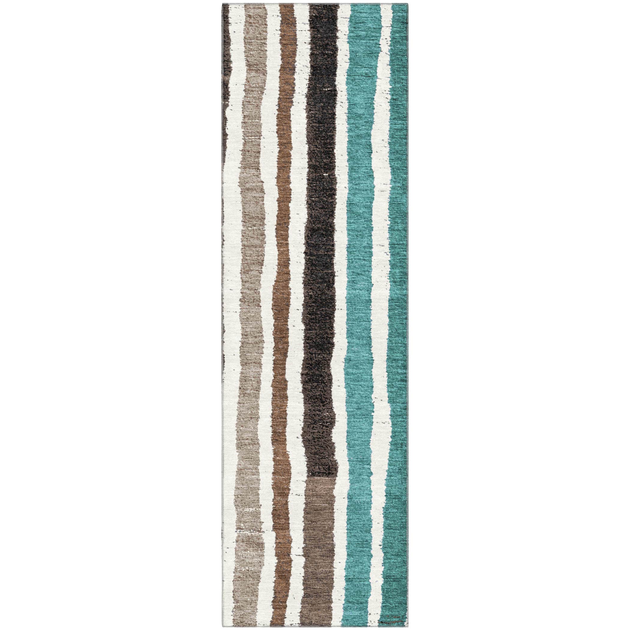 Kotor Machine Washable Transitional Brown Rug 2'3" x 7'6" #shape_Runner