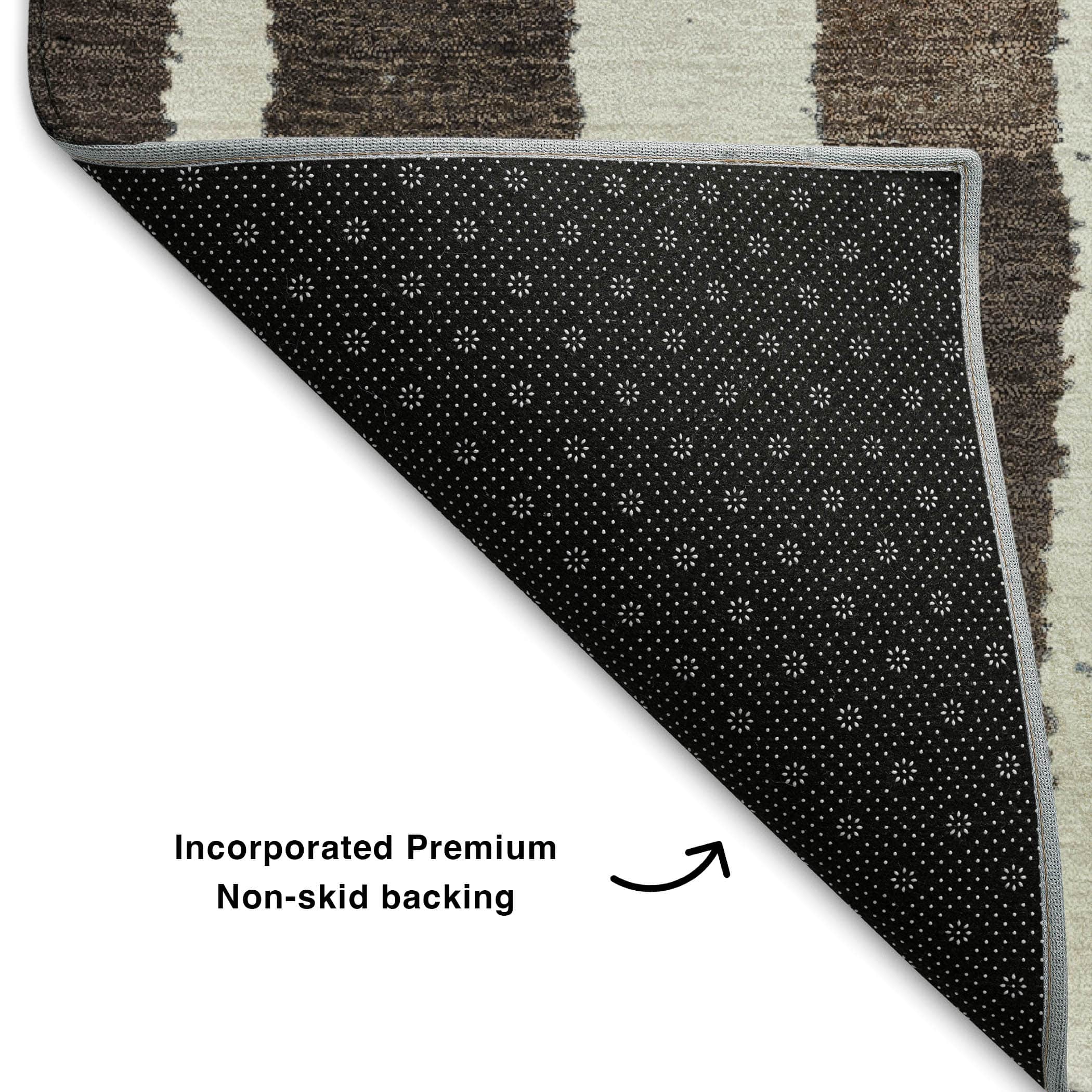 Kotor Machine Washable Transitional Brown Rug 1'8" x 2'6" #shape_Rectangle