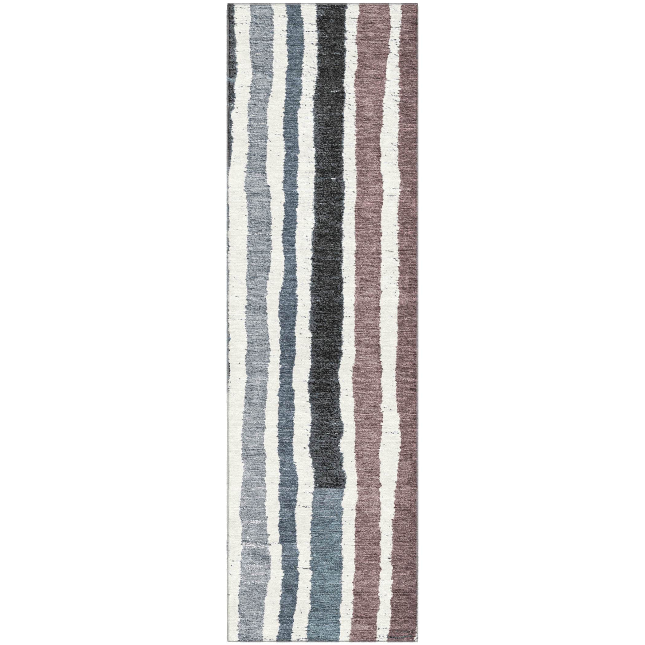 Kotor Machine Washable Transitional Denim Blue Rug 2'3" x 7'6" #shape_Runner