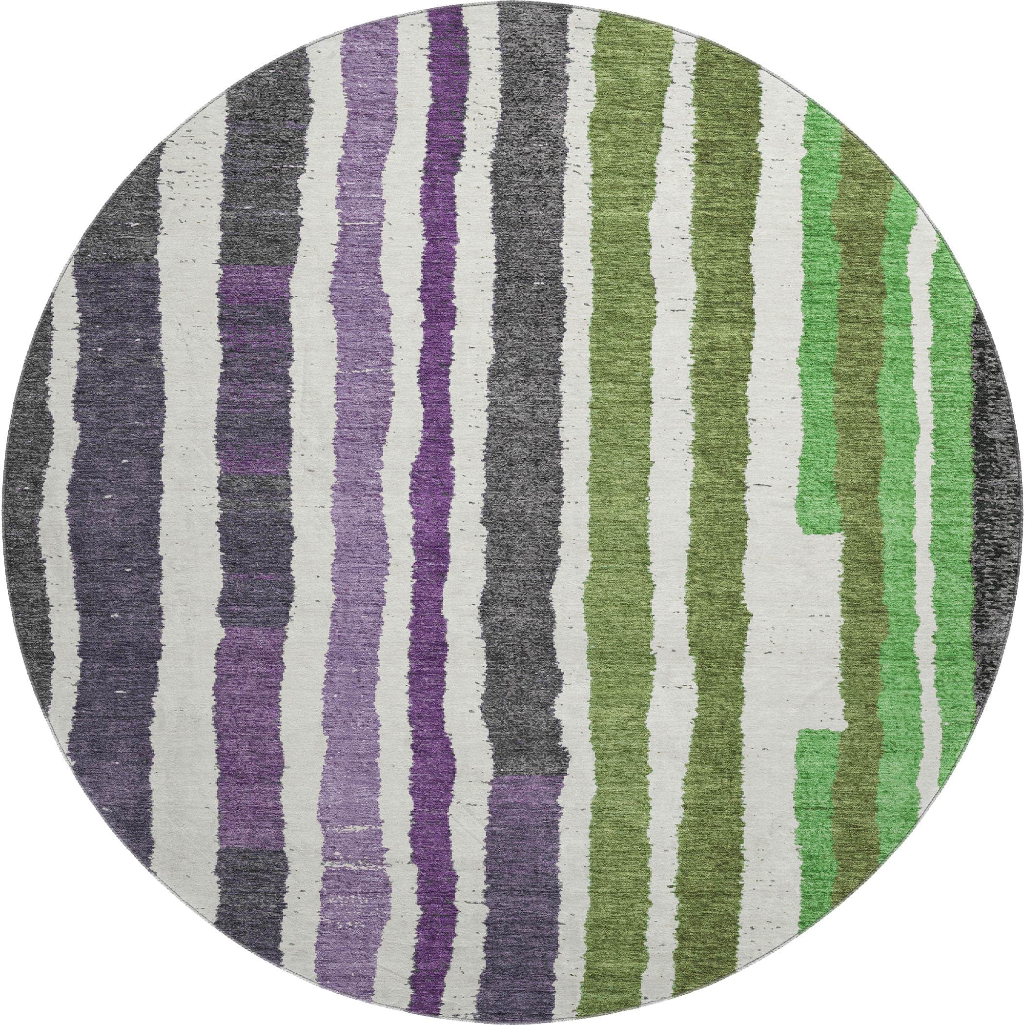 Kotor Machine Washable Transitional Gray Rug 8' x 8' #shape_Round