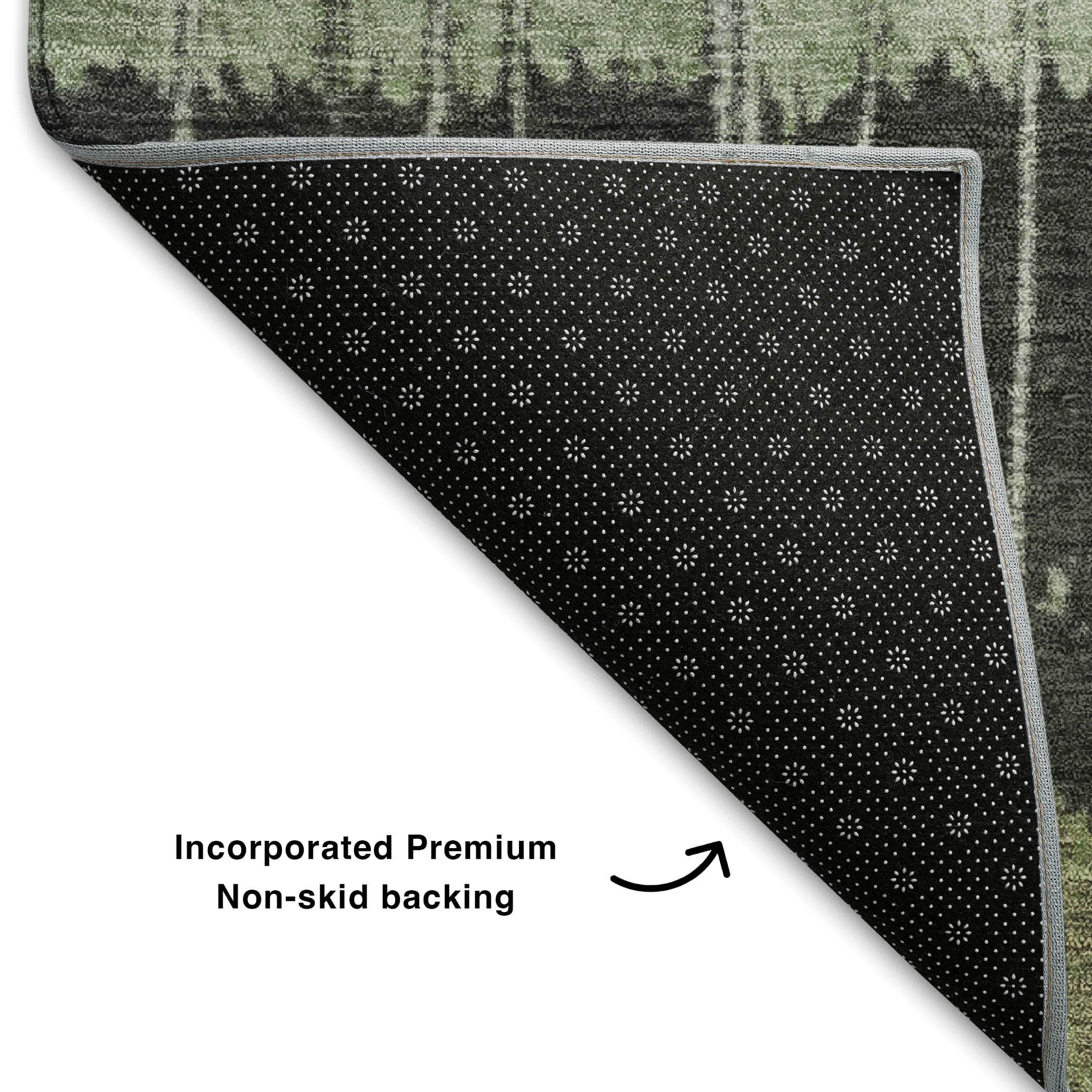 Kotor Machine Washable Transitional Aloe Green Rug 1'8" x 2'6" #shape_Rectangle