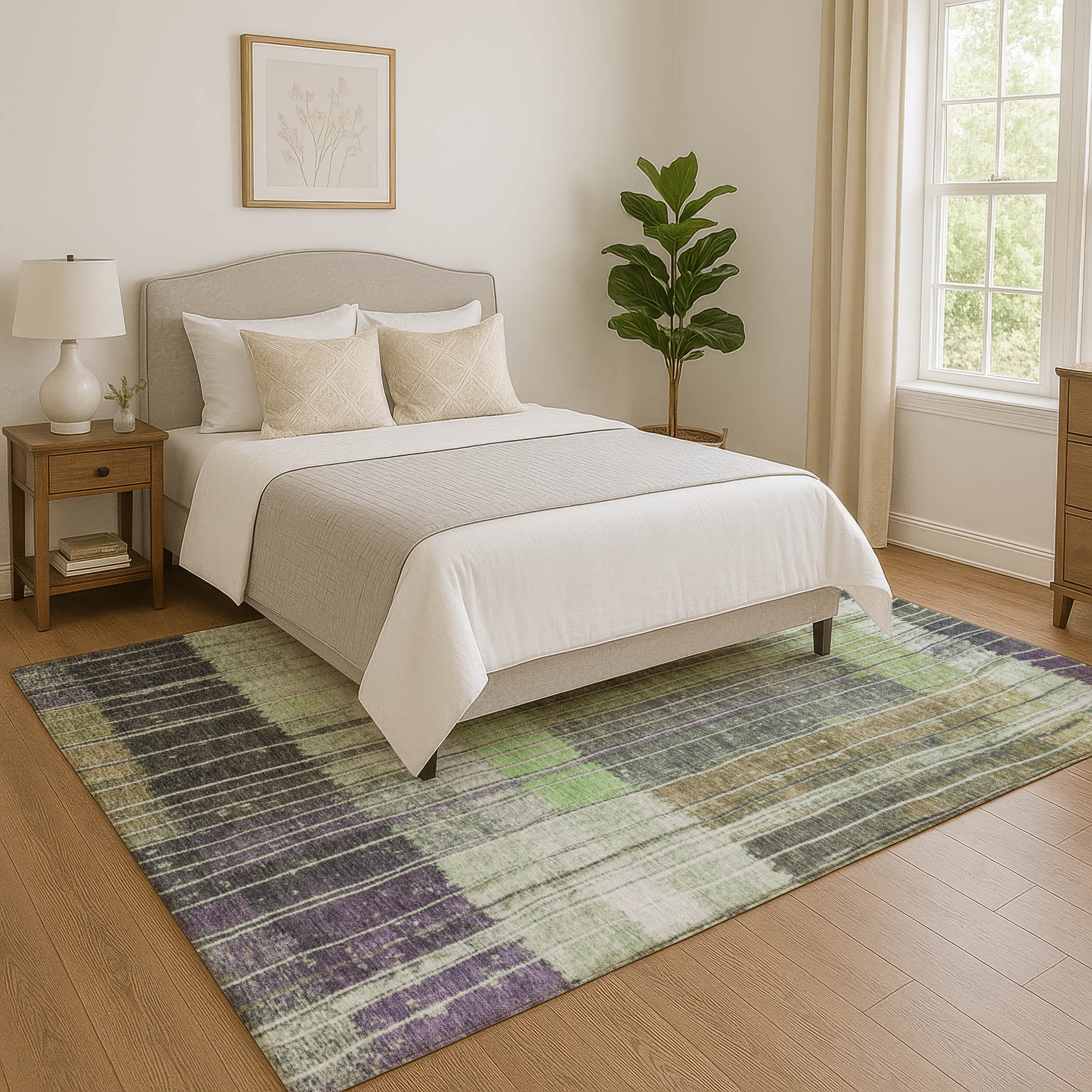 Kotor Machine Washable Transitional Aloe Green Rug 2'6" x 3'10" #shape_Rectangle