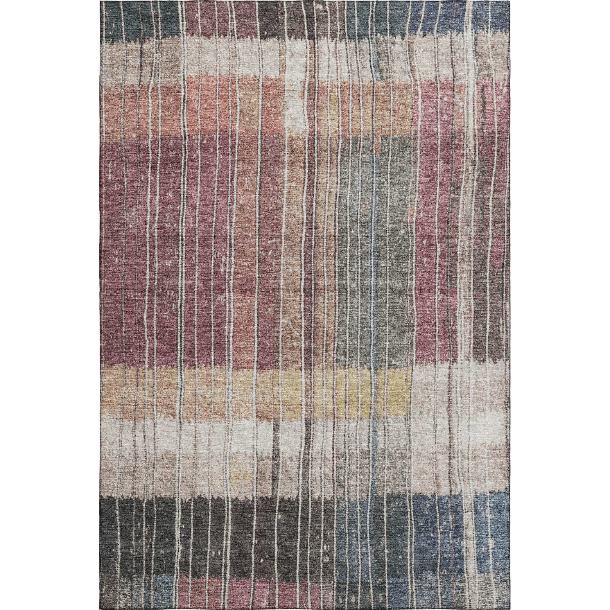 Kotor Machine Washable Transitional Mauve Pink Rug 2'6" x 3'10" #shape_Rectangle