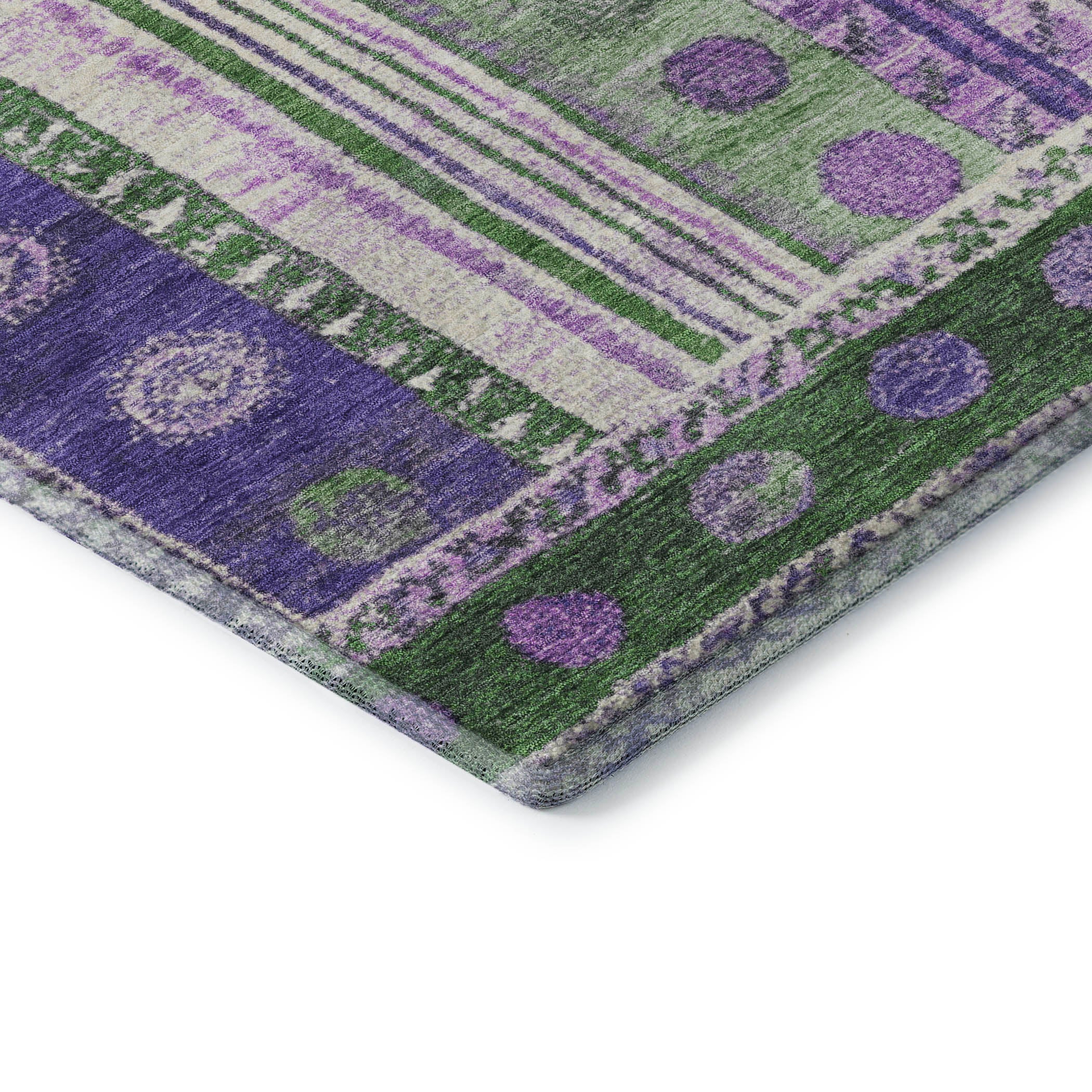 Baku Machine Washable Transitional Green Rug 1'8" x 2'6" #shape_Rectangle