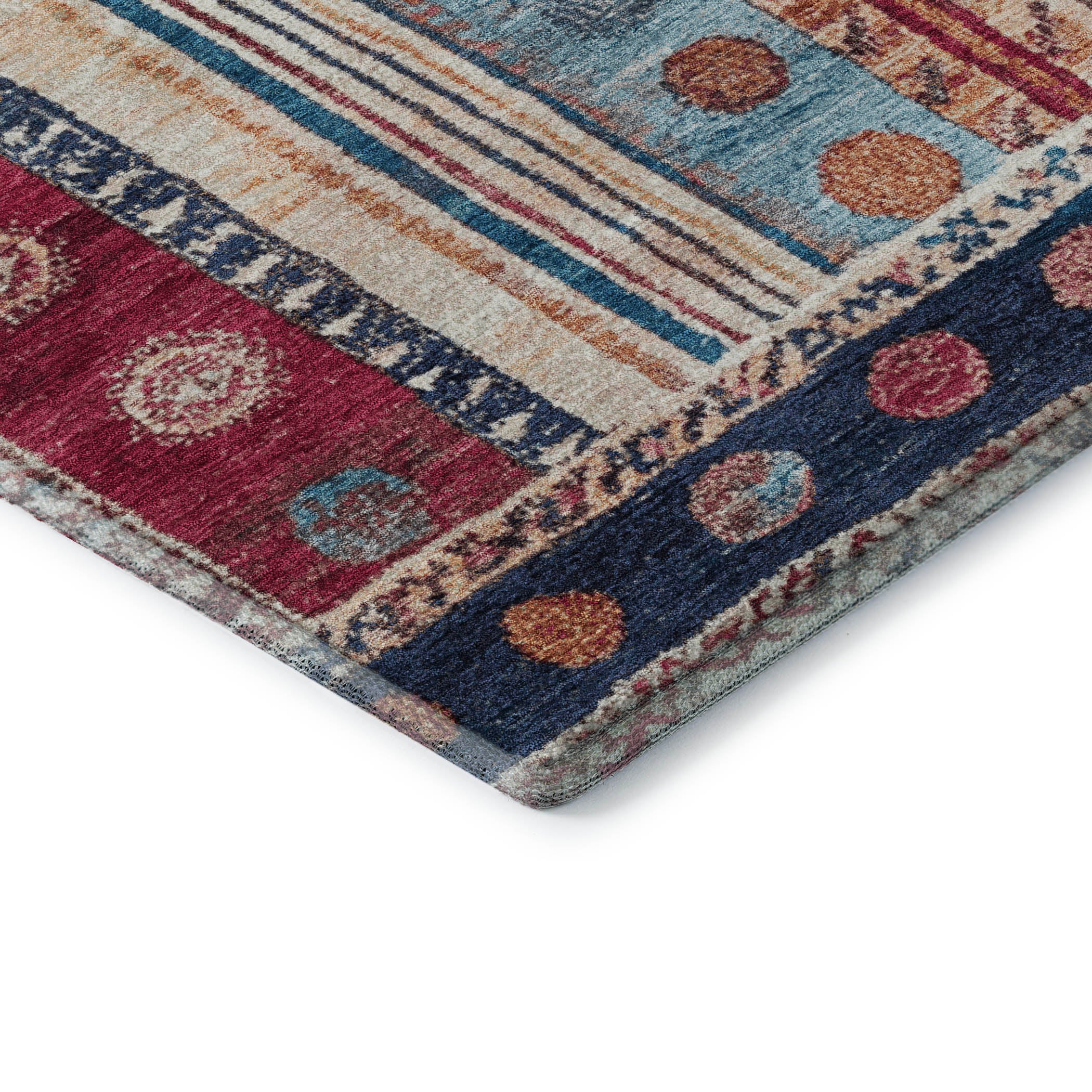 Baku Machine Washable Transitional Navy Blue Rug 1'8" x 2'6" #shape_Rectangle