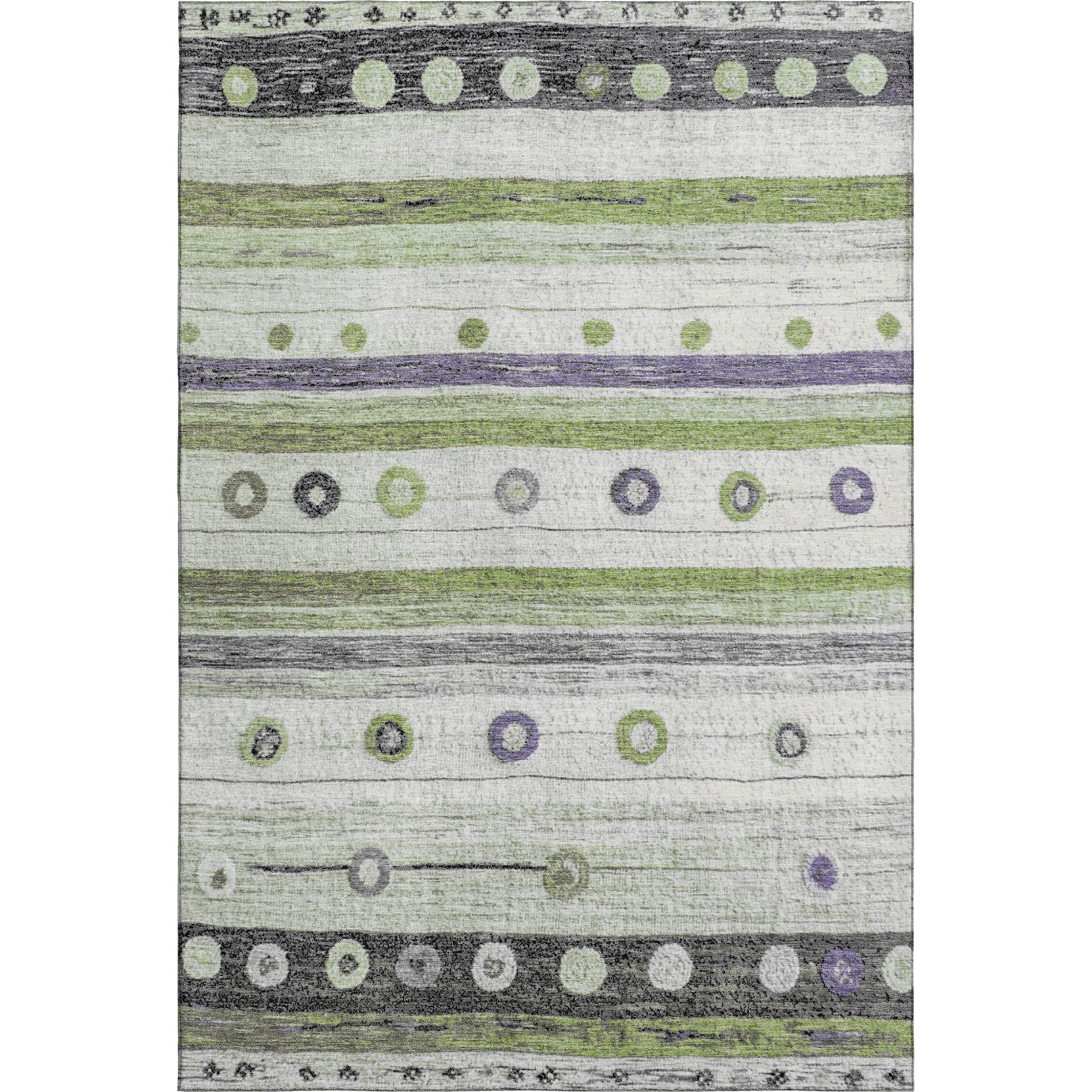 Kathmandu Machine Washable Transitional Aloe Green Rug 2'6" x 3'10" #shape_Rectangle