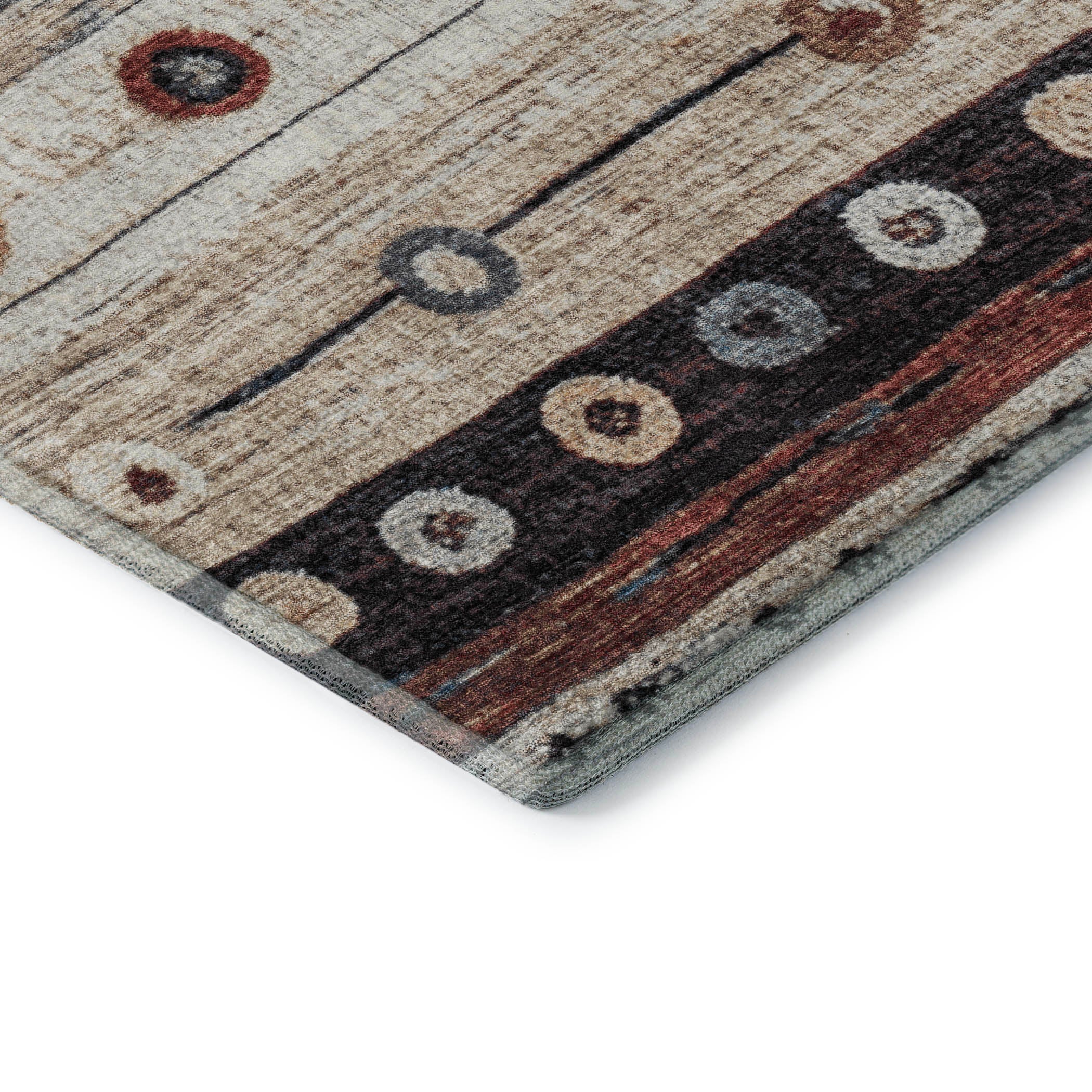 Kathmandu Machine Washable Transitional Beige Brown Rug 1'8" x 2'6" #shape_Rectangle