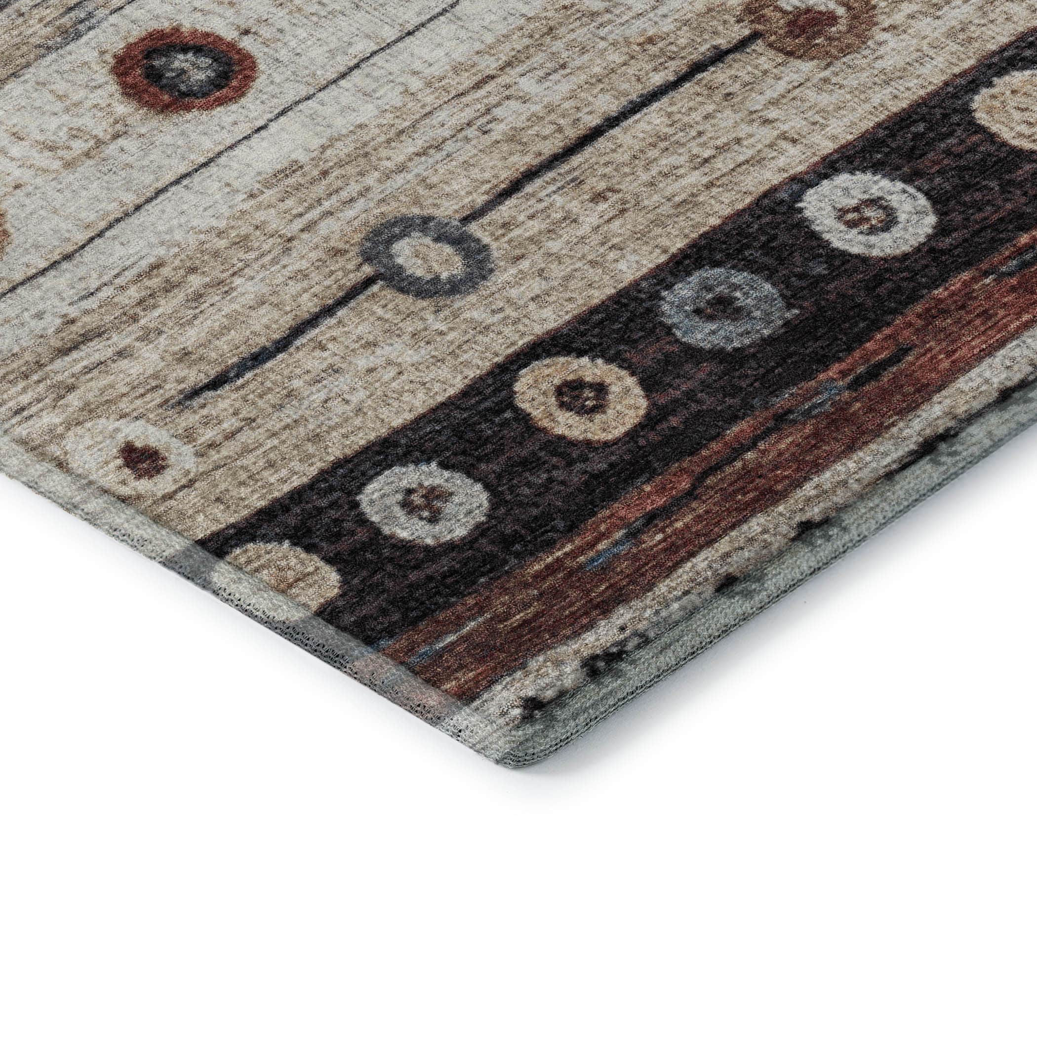 Kathmandu Machine Washable Transitional Beige Brown Rug 1'8" x 2'6" #shape_Rectangle