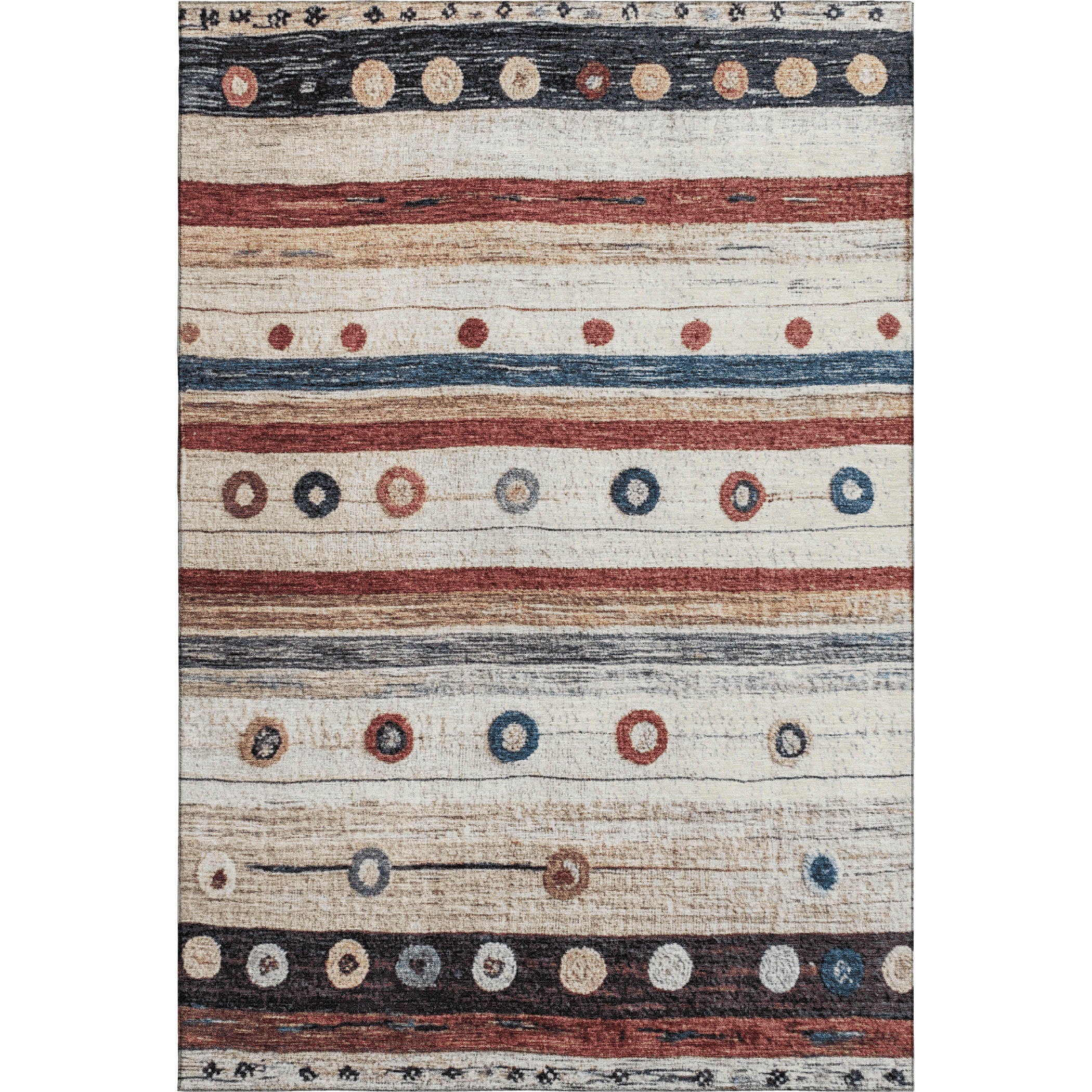 Kathmandu Machine Washable Transitional Beige Brown Rug 2'6" x 3'10" #shape_Rectangle