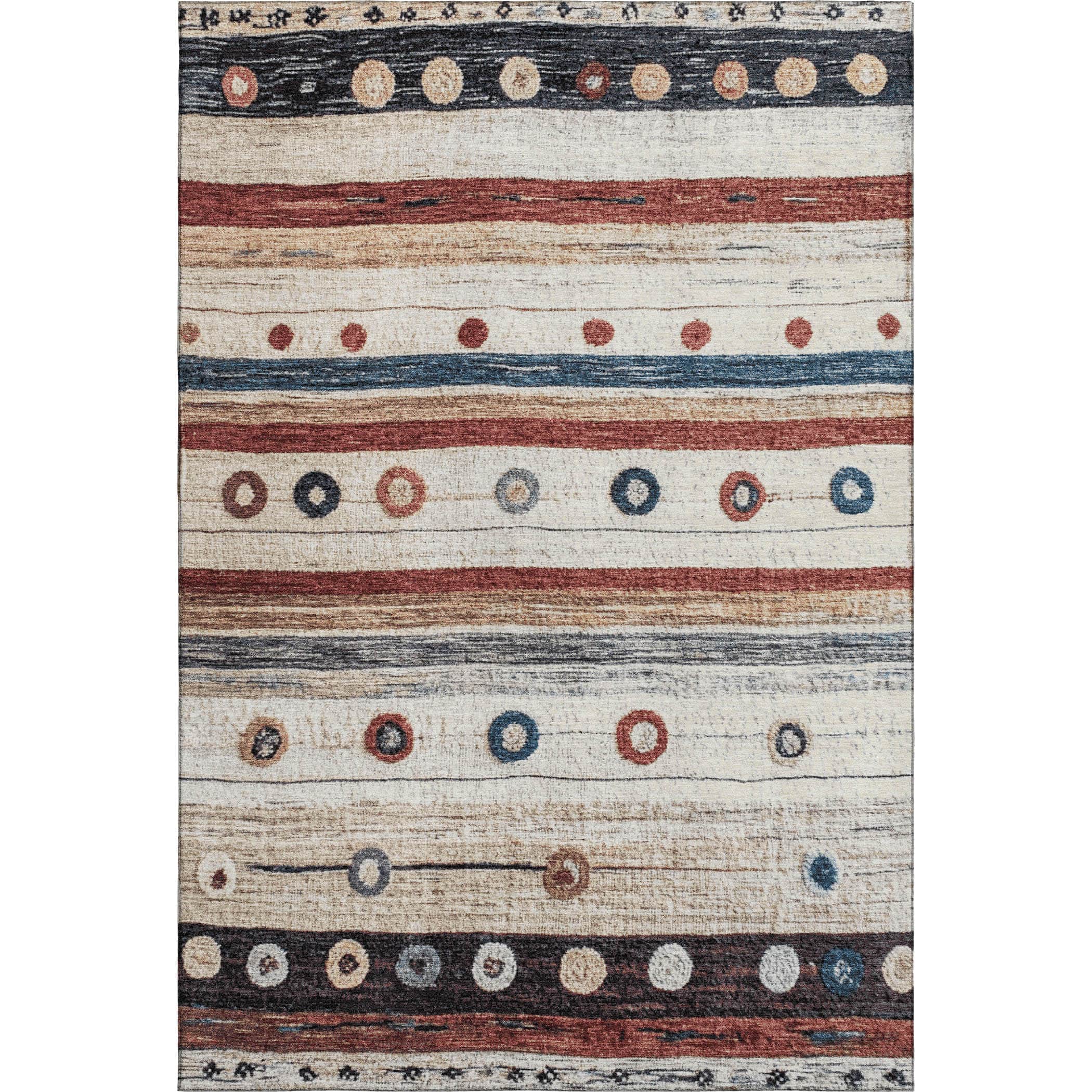 Kathmandu Machine Washable Transitional Beige Brown Rug 2'6" x 3'10" #shape_Rectangle
