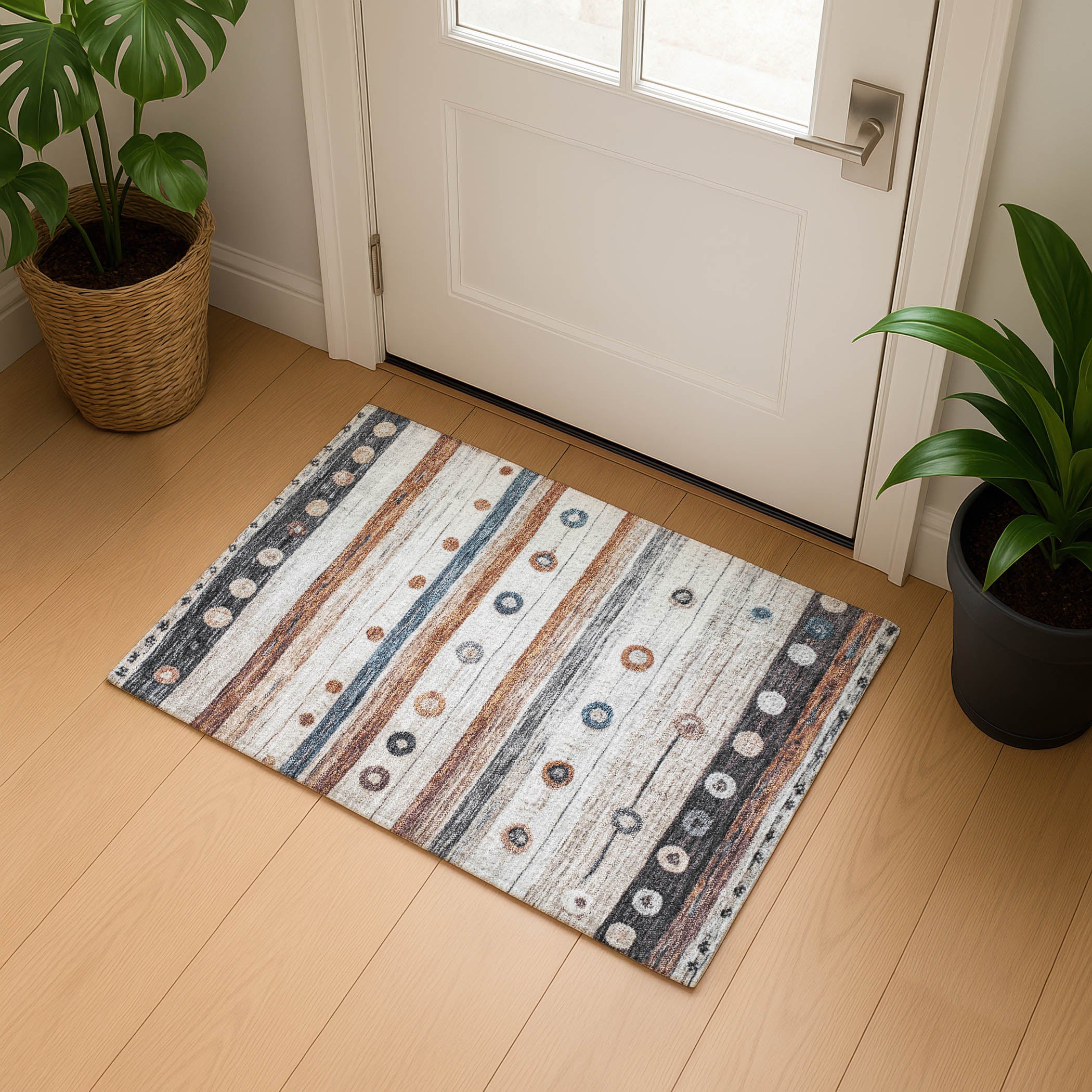 Kathmandu Machine Washable Transitional Copper Orange Rug 1'8" x 2'6" #shape_Rectangle