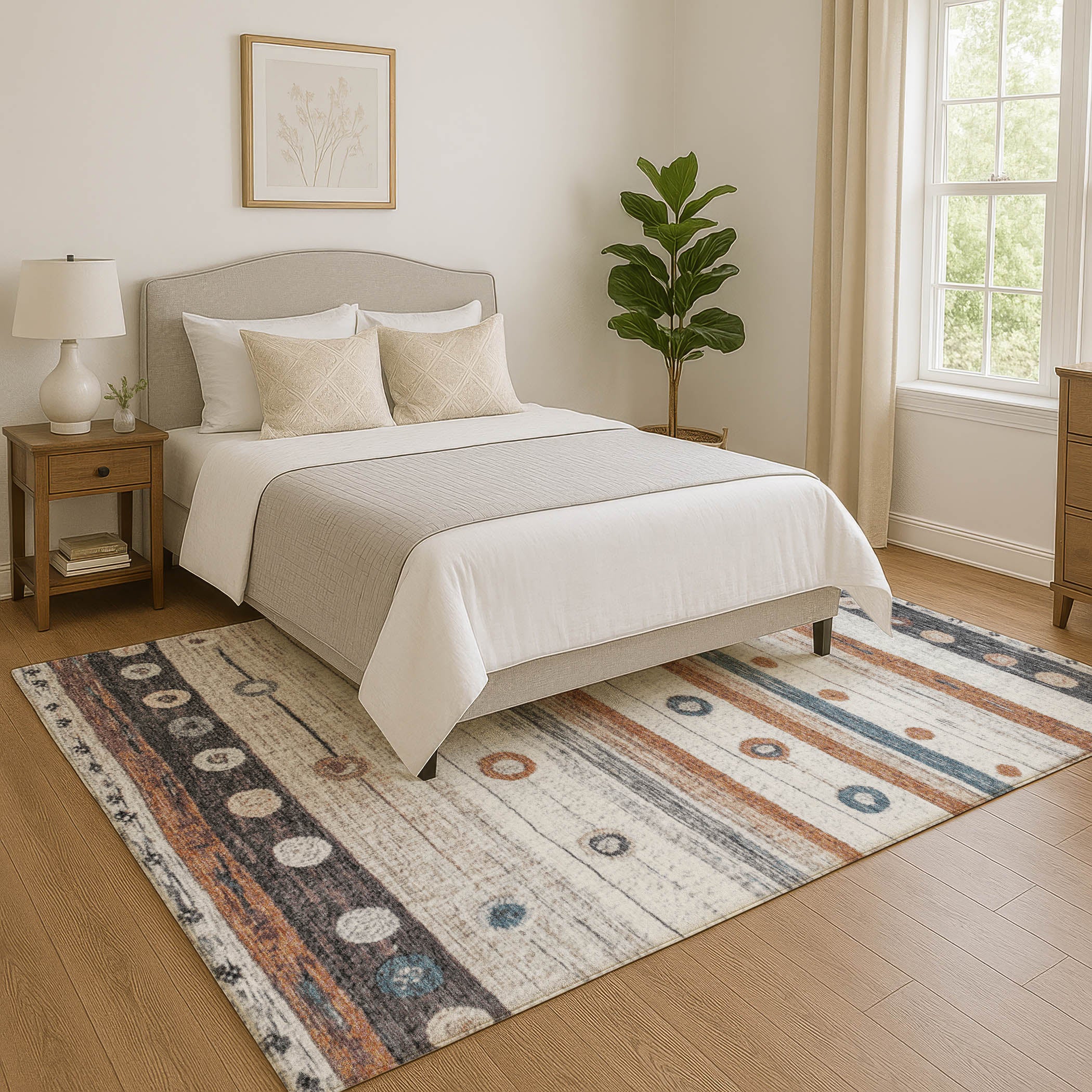 Kathmandu Machine Washable Transitional Copper Orange Rug 2'6" x 3'10" #shape_Rectangle