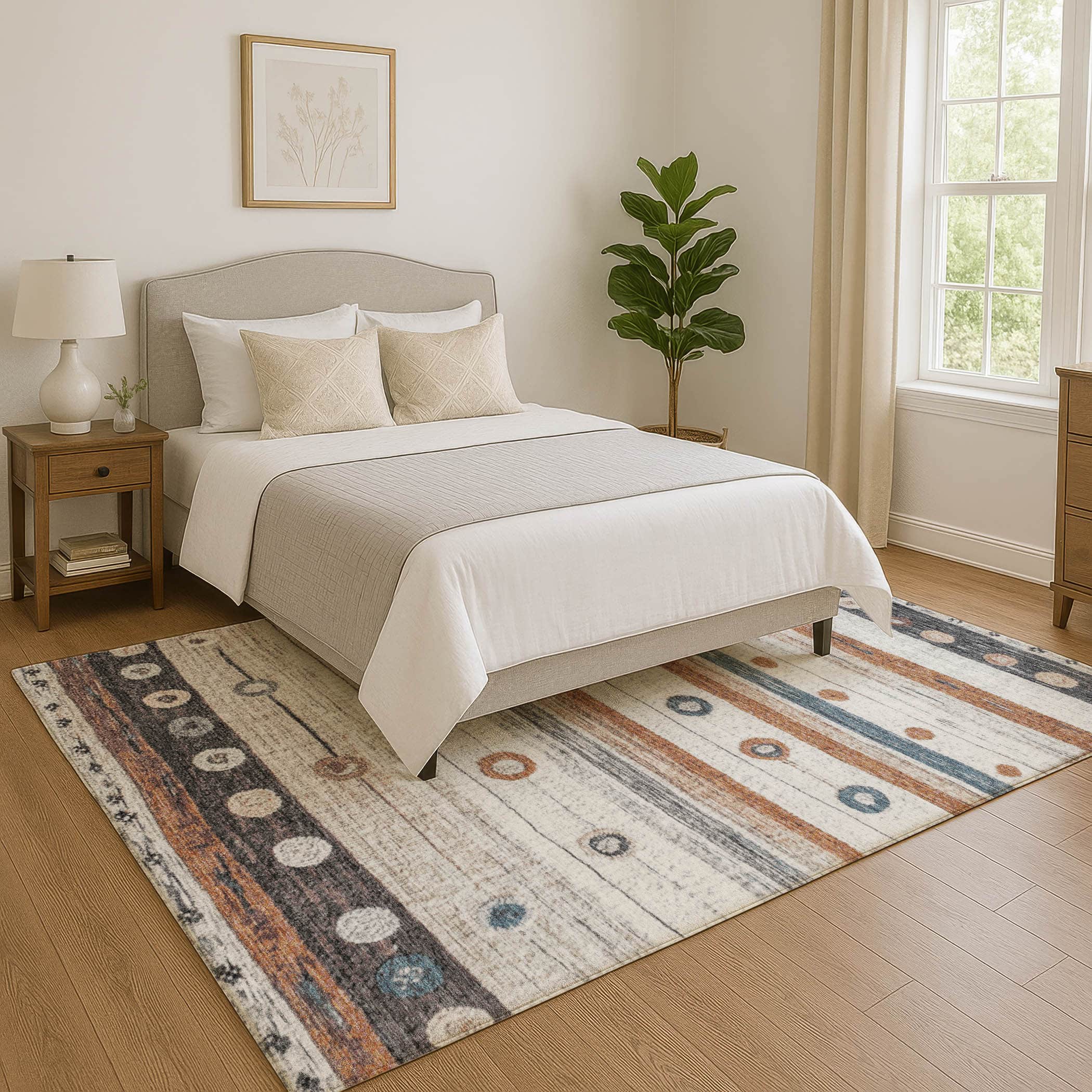 Kathmandu Machine Washable Transitional Copper Orange Rug 2'6" x 3'10" #shape_Rectangle