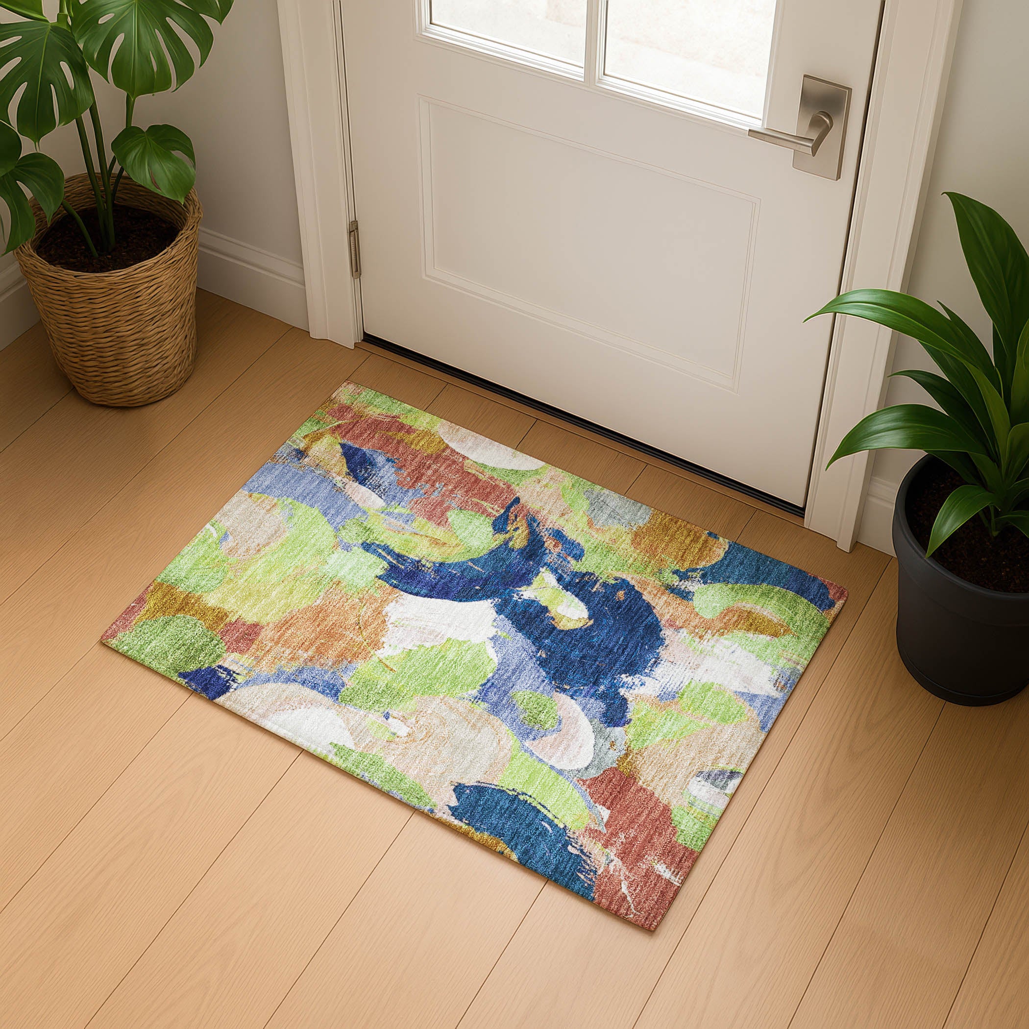 Tallinn Machine Washable Transitional Aloe Green Rug 1'8" x 2'6" #shape_Rectangle