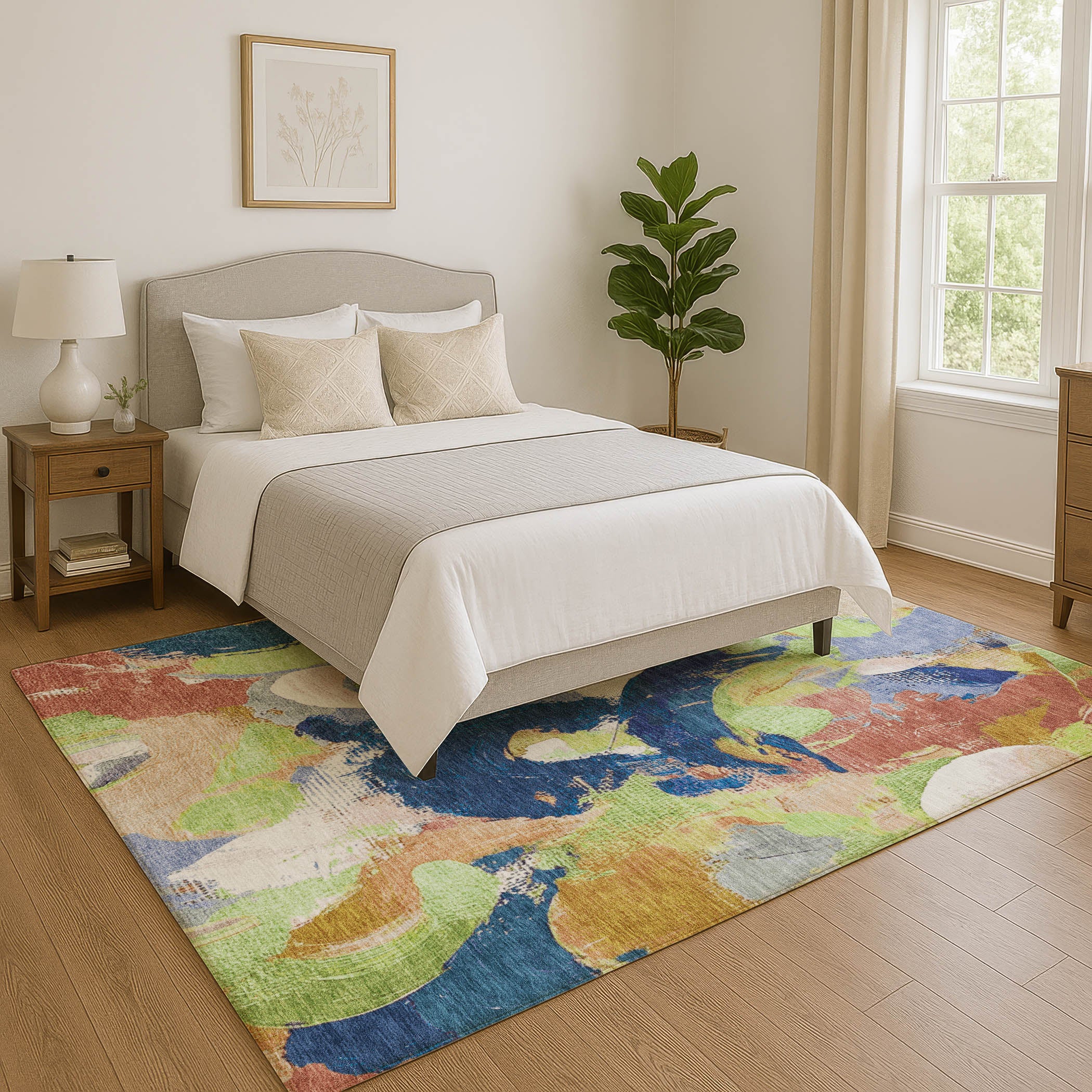 Tallinn Machine Washable Transitional Aloe Green Rug 2'6" x 3'10" #shape_Rectangle