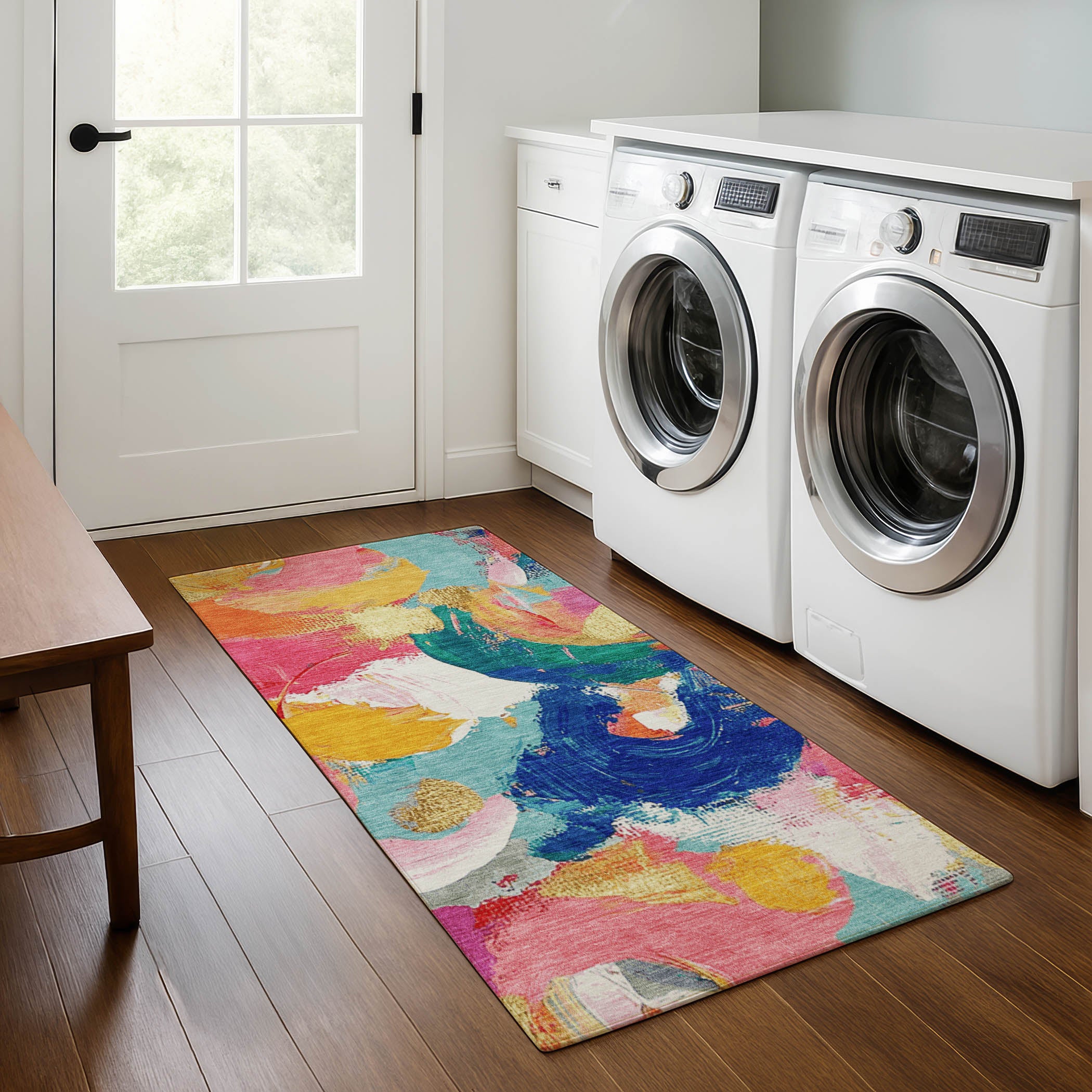 Tallinn Machine Washable Transitional Blush Pink Rug 2'3" x 7'6" #shape_Runner