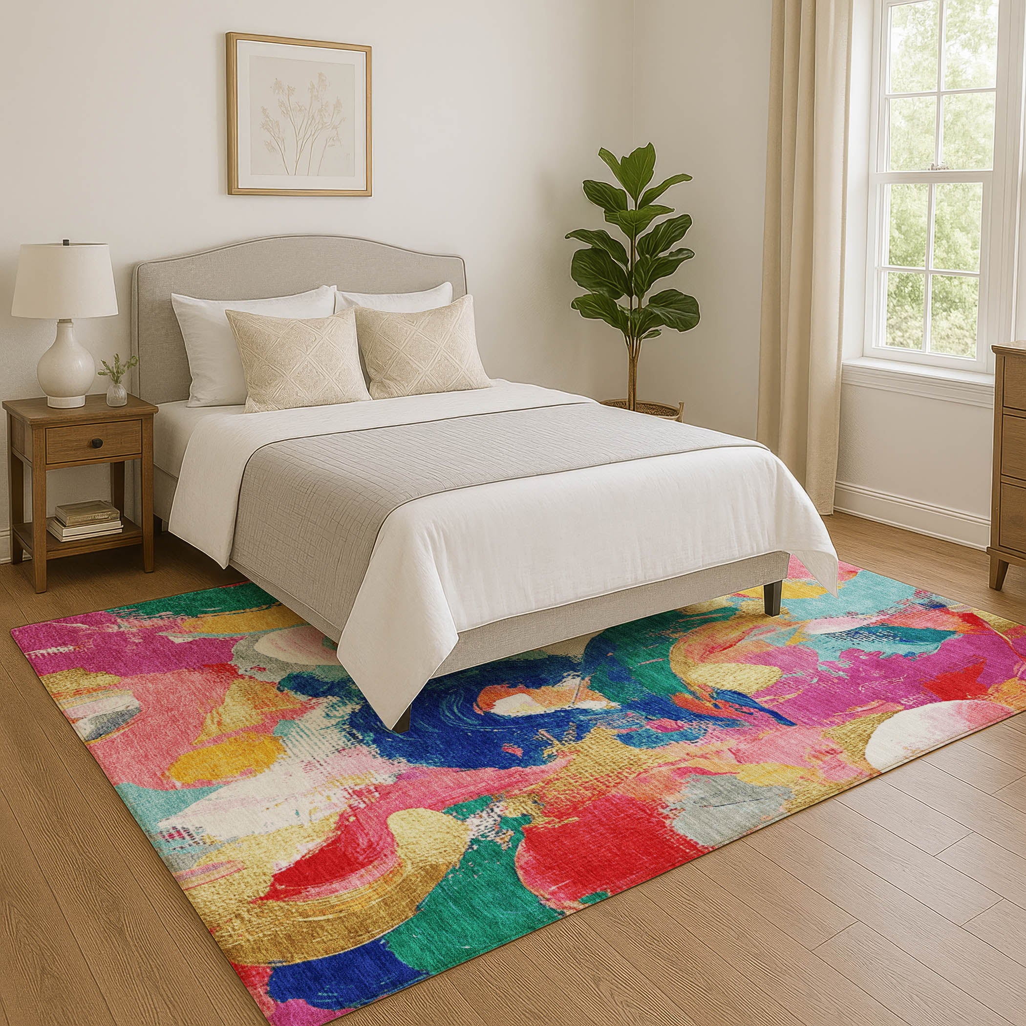 Tallinn Machine Washable Transitional Blush Pink Rug 2'6" x 3'10" #shape_Rectangle