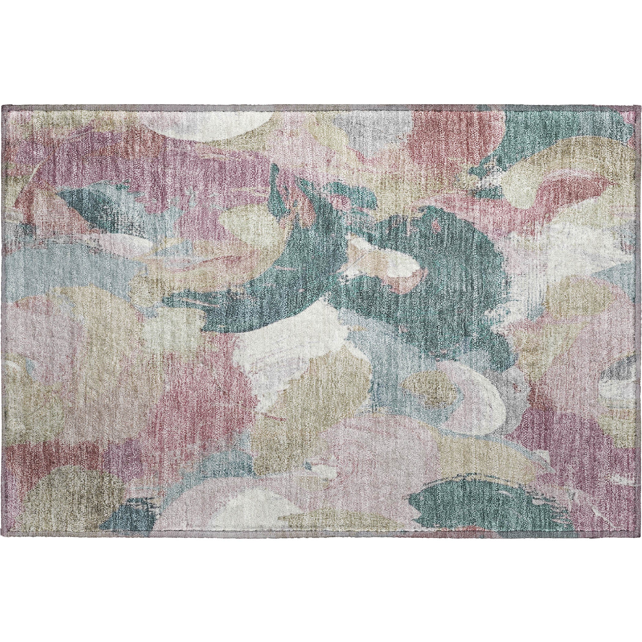 Tallinn Machine Washable Transitional Mauve Pink Rug 1'8" x 2'6" #shape_Rectangle