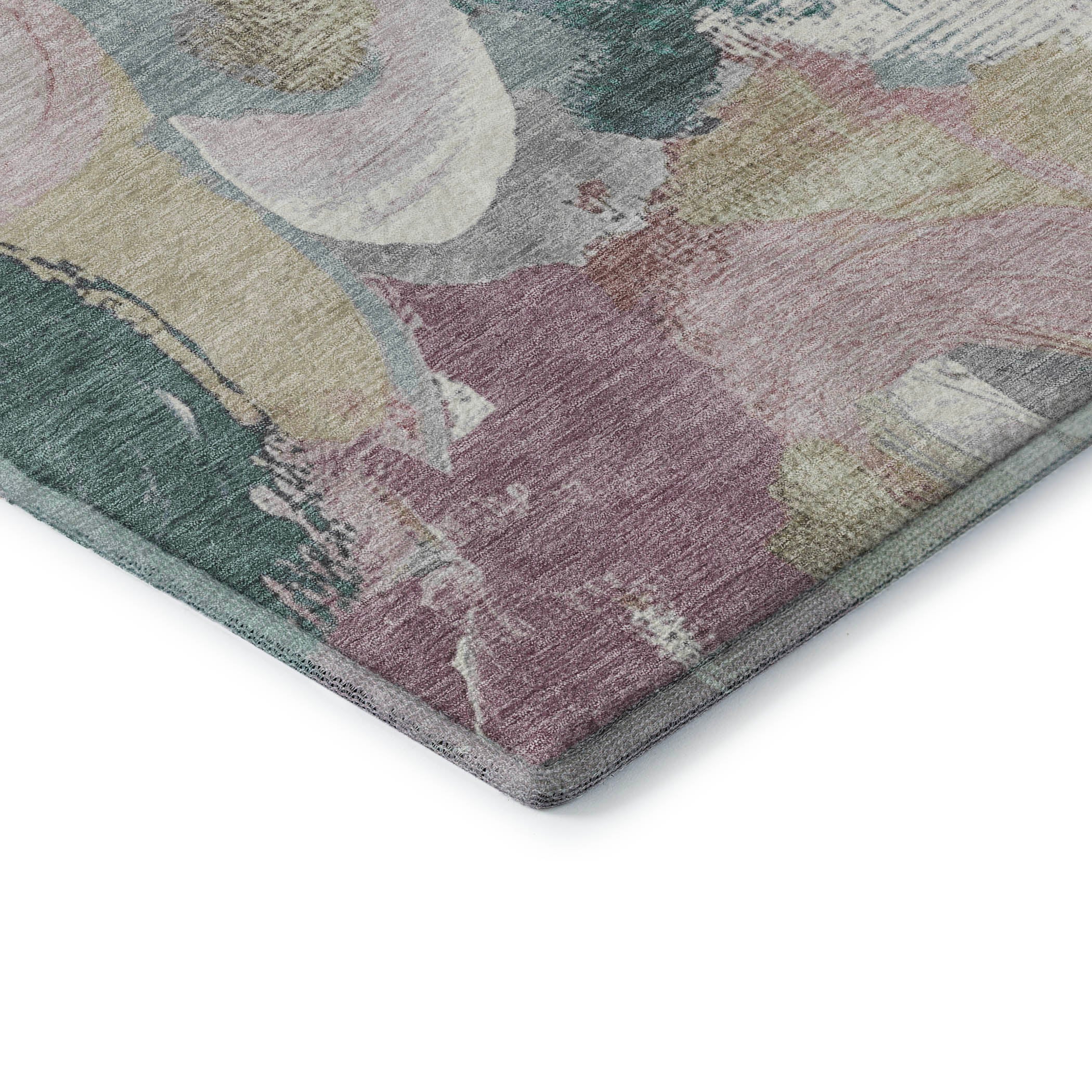 Tallinn Machine Washable Transitional Mauve Pink Rug 1'8" x 2'6" #shape_Rectangle