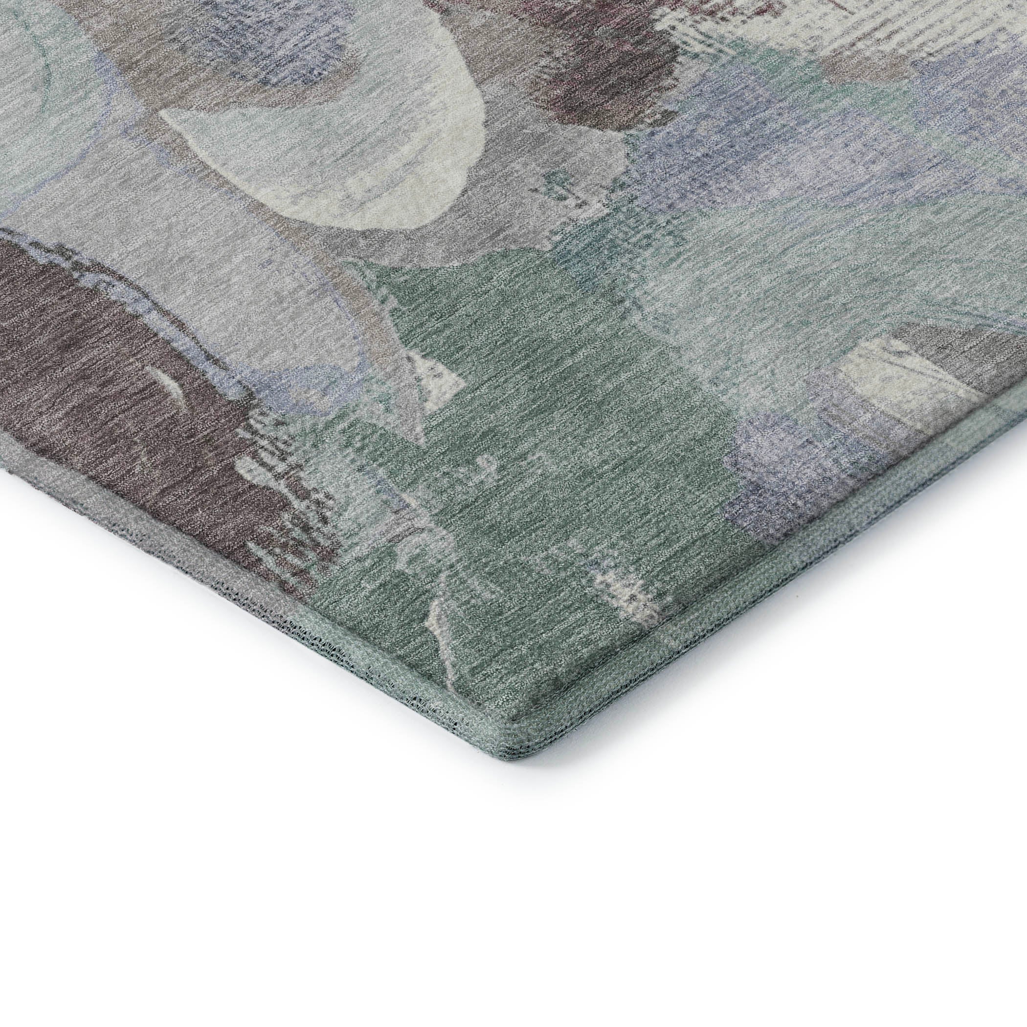 Tallinn Machine Washable Transitional Seafoam Blue Rug 1'8" x 2'6" #shape_Rectangle