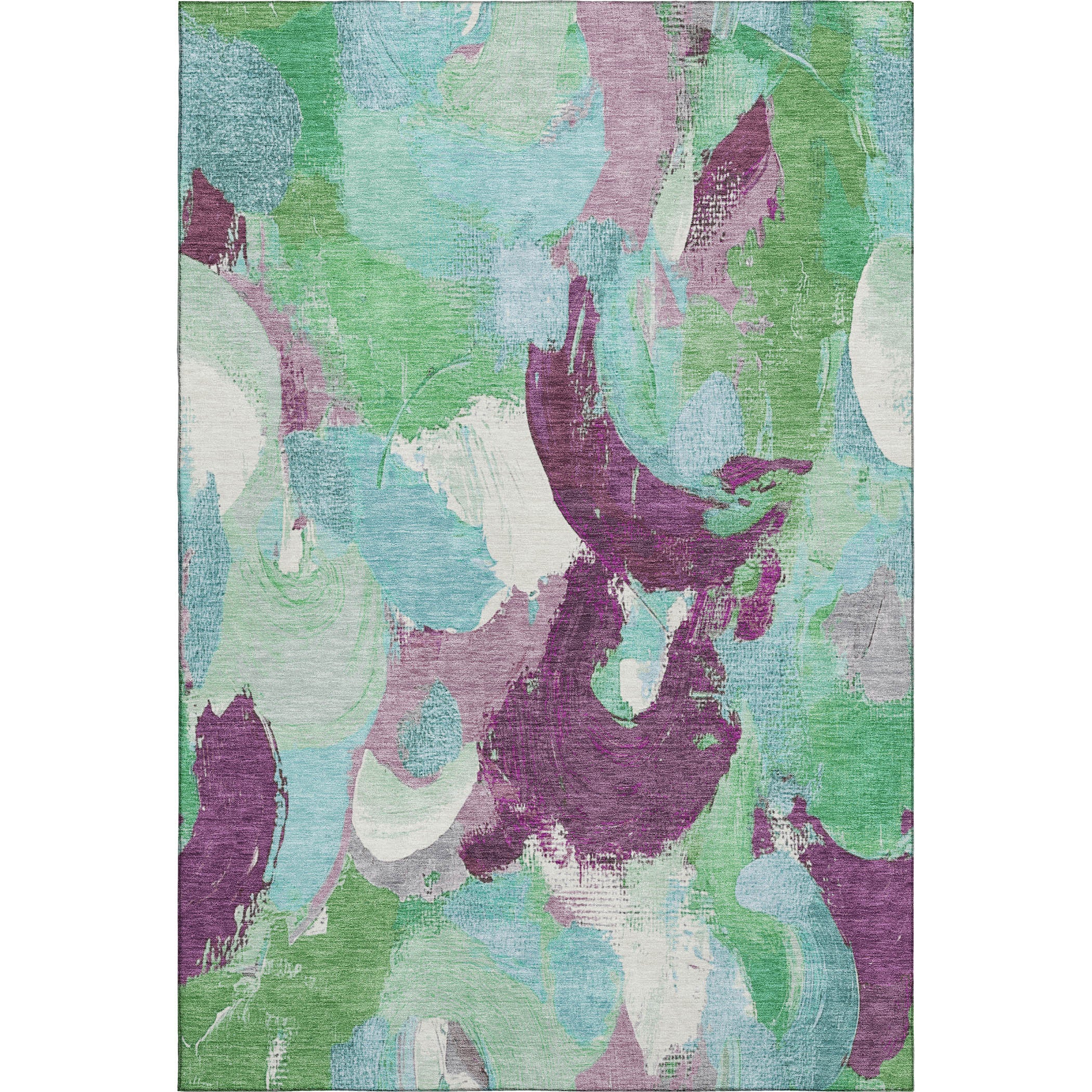 Tallinn Machine Washable Transitional Teal Rug 2'6" x 3'10" #shape_Rectangle