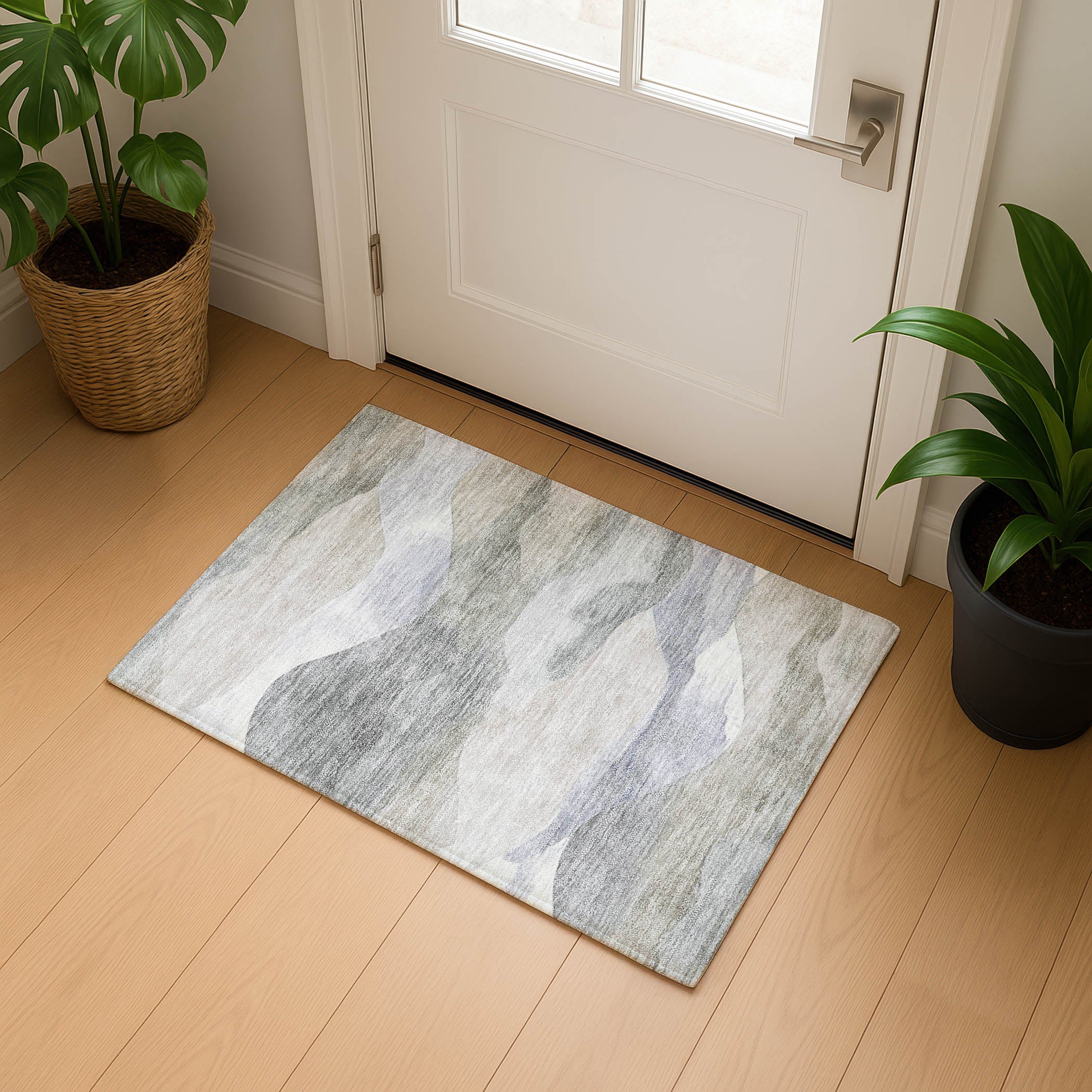 Lucerne Machine Washable Transitional Beige Brown Rug 1'8" x 2'6" #shape_Rectangle