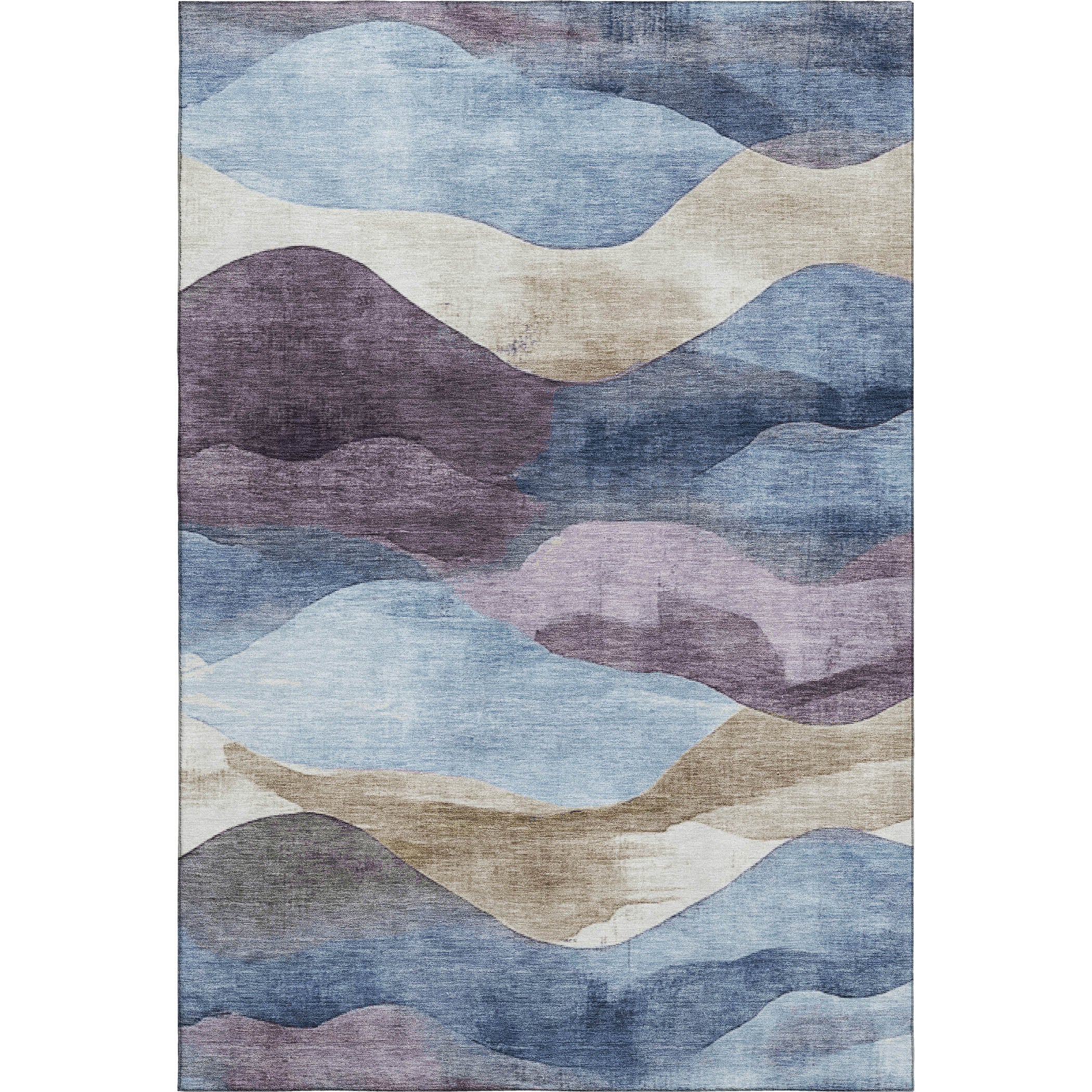 Lucerne Machine Washable Transitional Denim Blue Rug 2'6" x 3'10" #shape_Rectangle