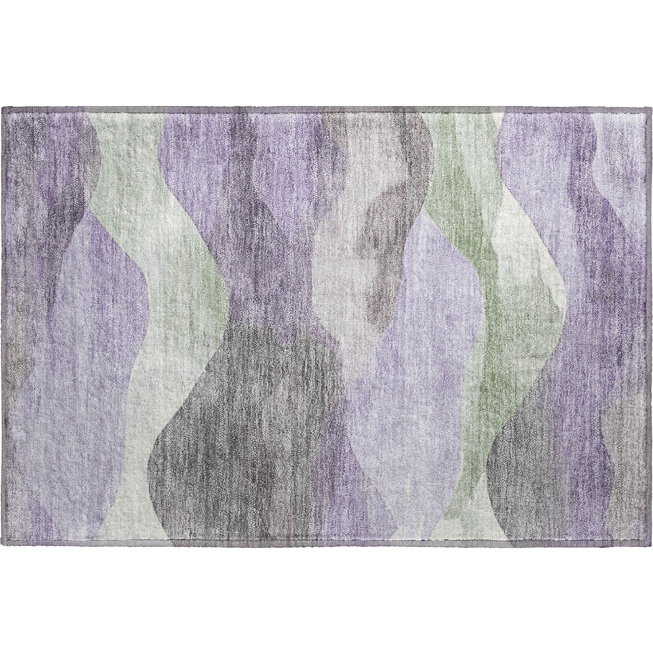 Lucerne Machine Washable Transitional Purple Rug 1'8" x 2'6" #shape_Rectangle