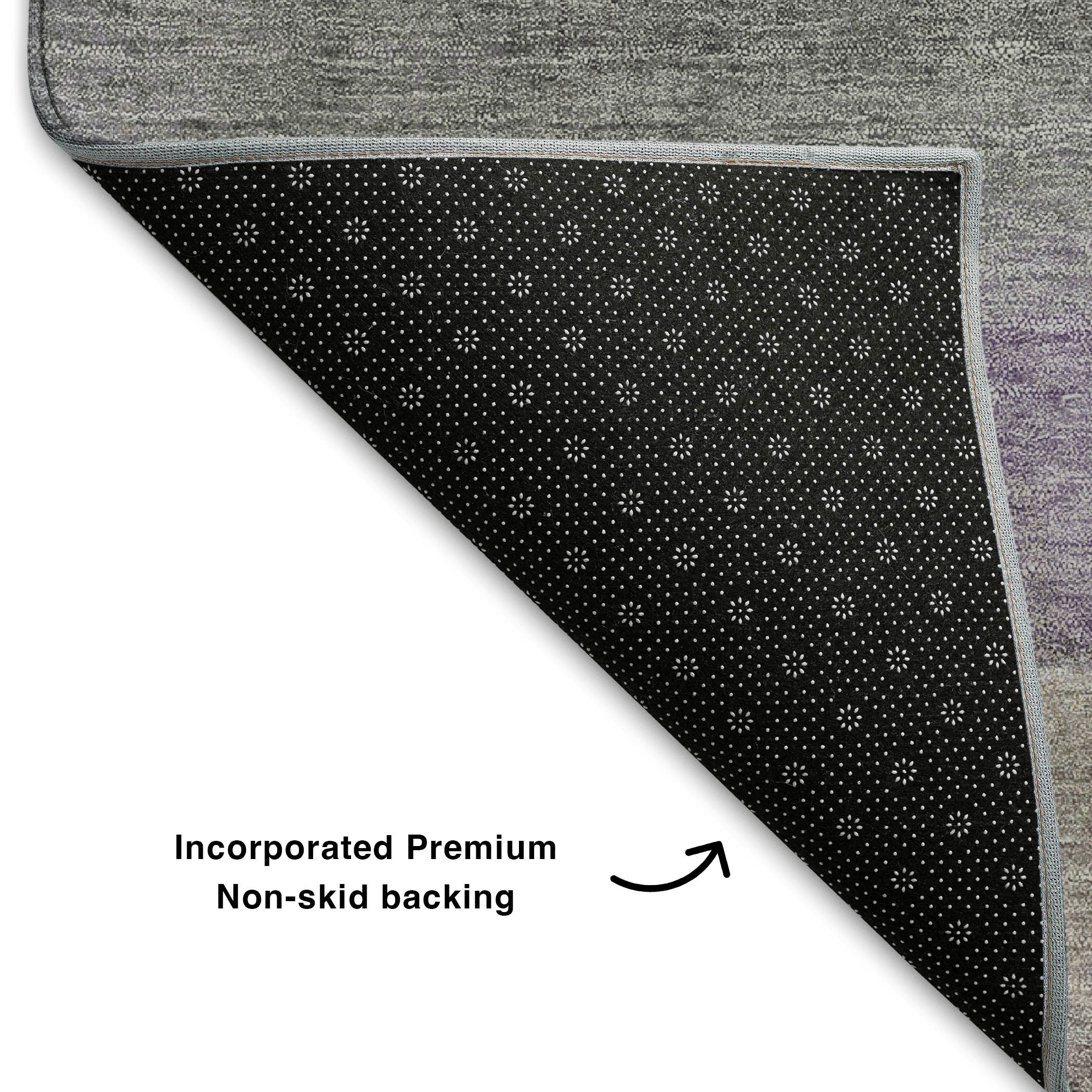 Lucerne Machine Washable Transitional Purple Rug 1'8" x 2'6" #shape_Rectangle
