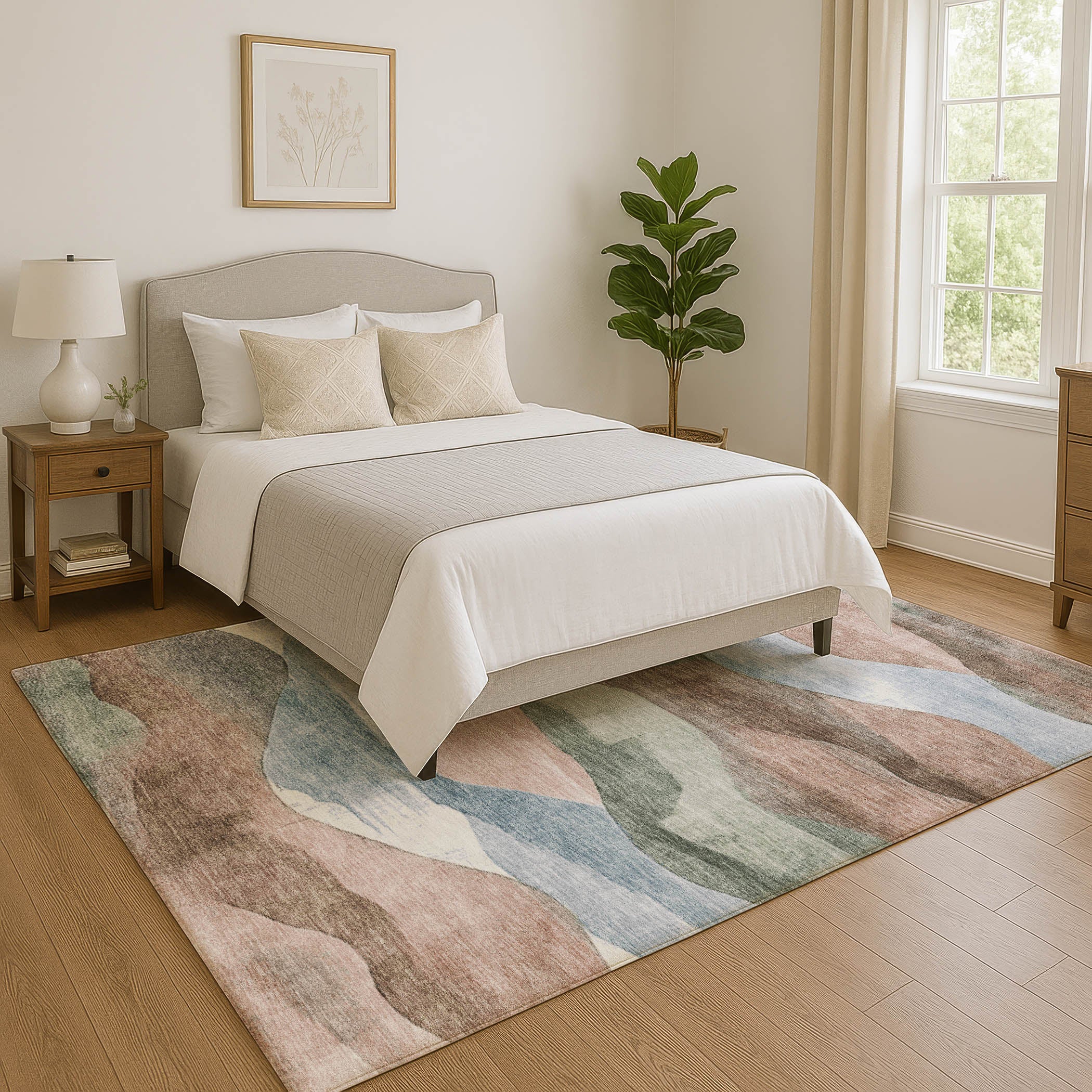 Lucerne Machine Washable Transitional Salmon Orange Rug 2'6" x 3'10" #shape_Rectangle