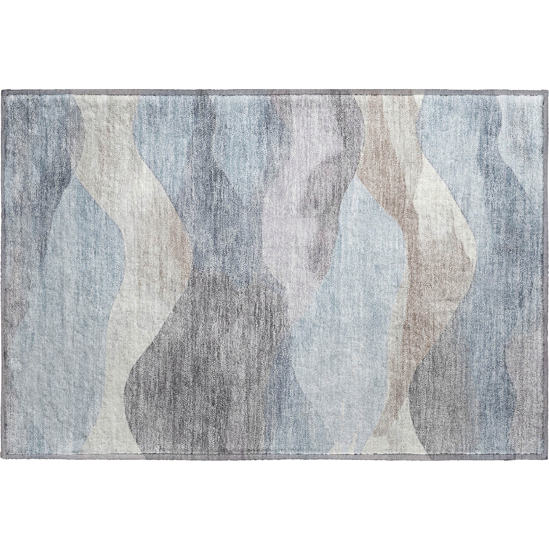 Lucerne Machine Washable Transitional Sky Blue Rug 1'8" x 2'6" #shape_Rectangle