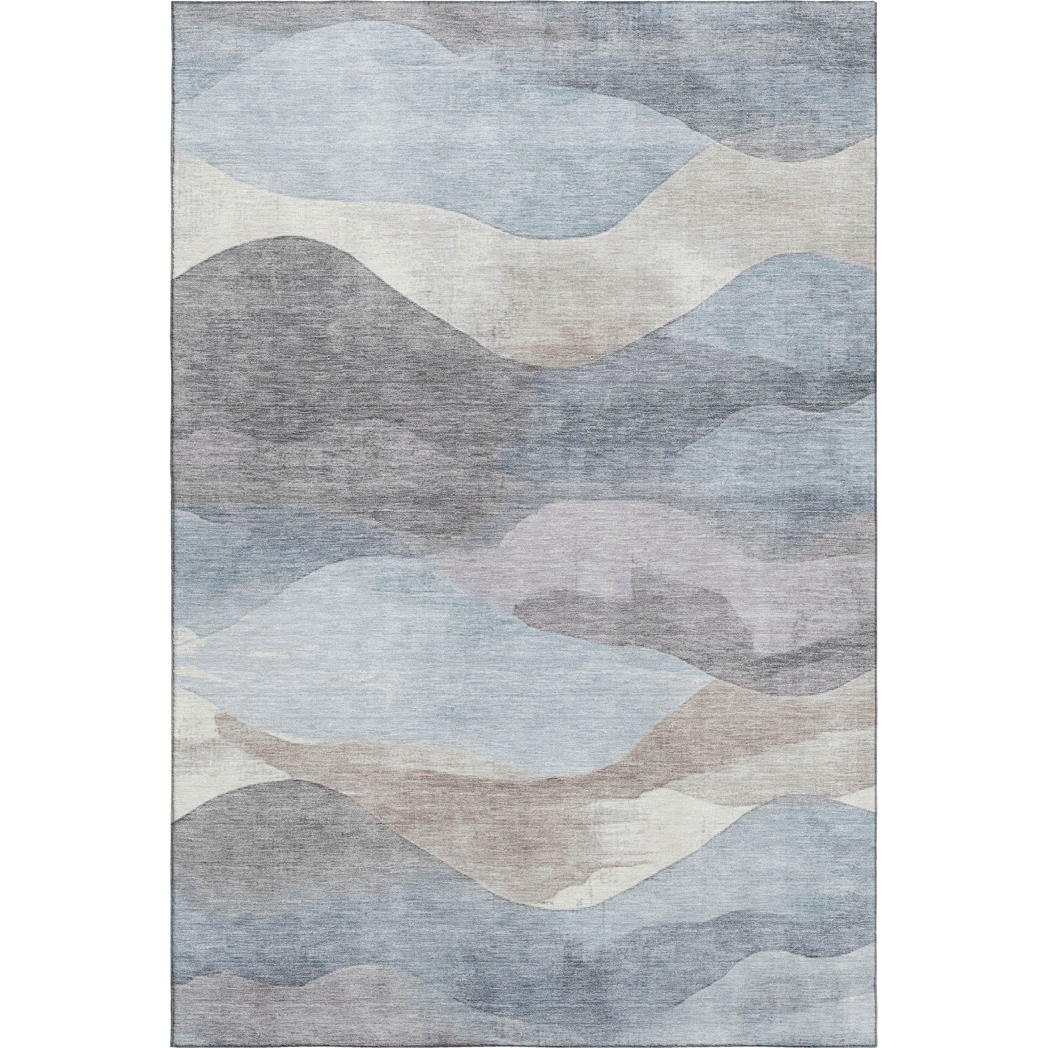 Lucerne Machine Washable Transitional Sky Blue Rug 2'6" x 3'10" #shape_Rectangle