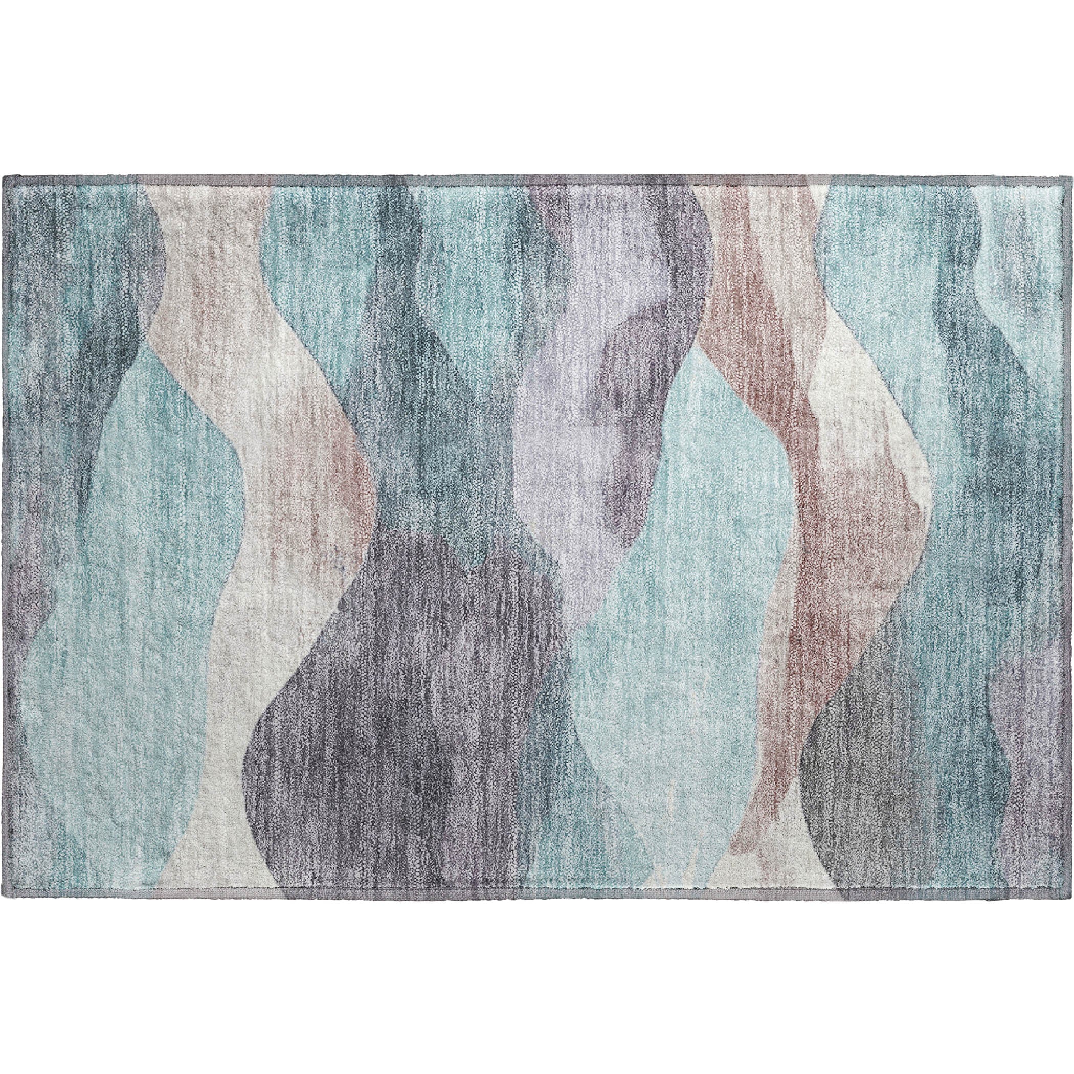 Lucerne Machine Washable Transitional Teal Rug 1'8" x 2'6" #shape_Rectangle