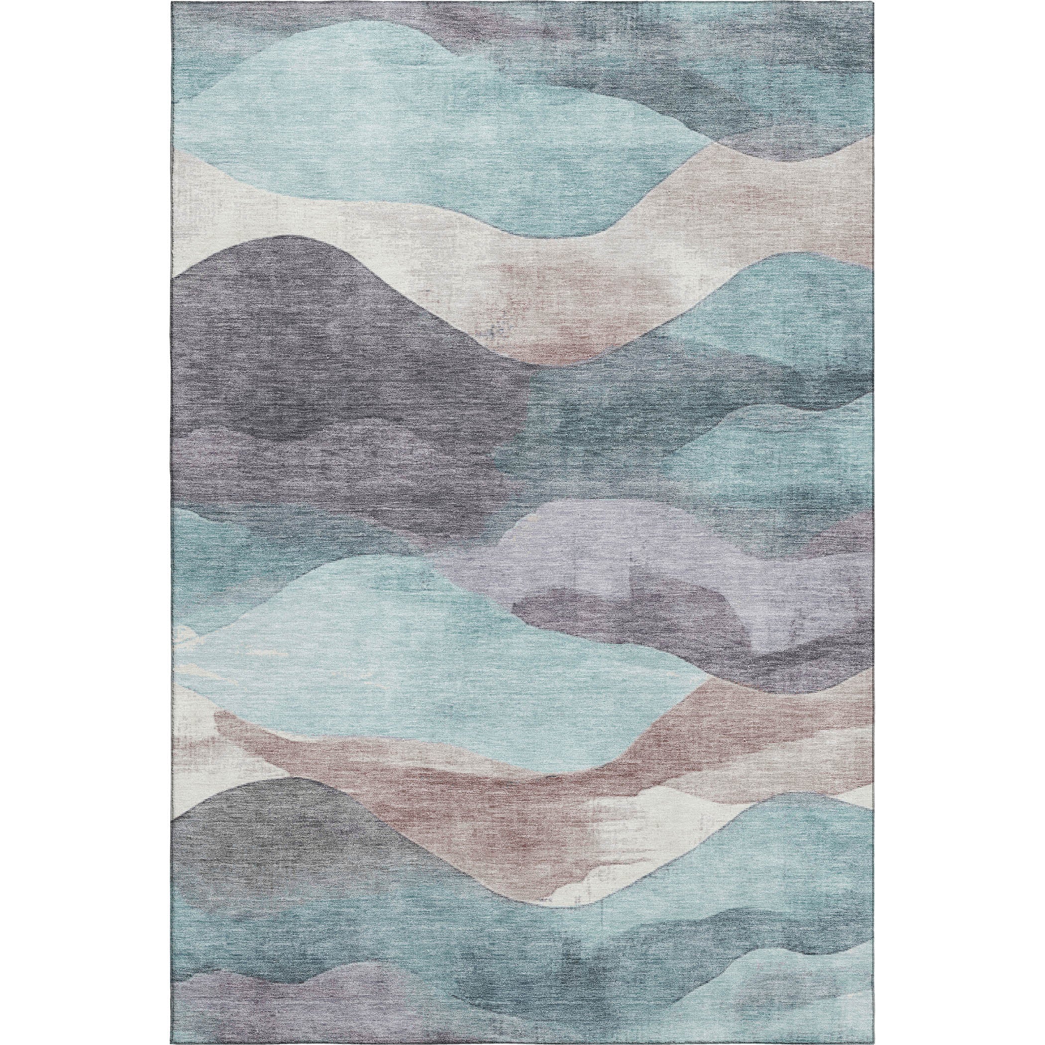 Lucerne Machine Washable Transitional Teal Rug 2'6" x 3'10" #shape_Rectangle