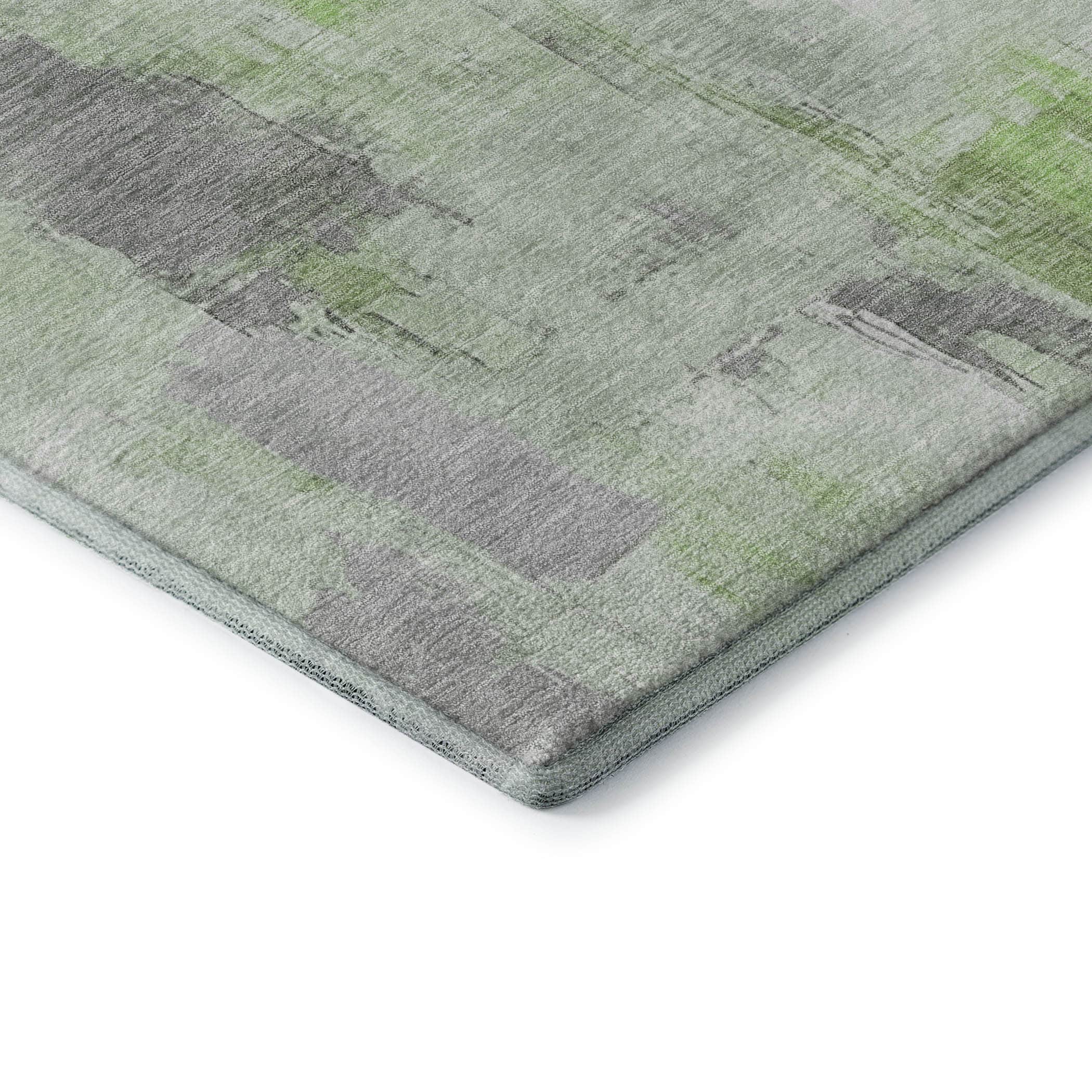 Kathmandu Machine Washable Transitional Green Rug 1'8" x 2'6" #shape_Rectangle