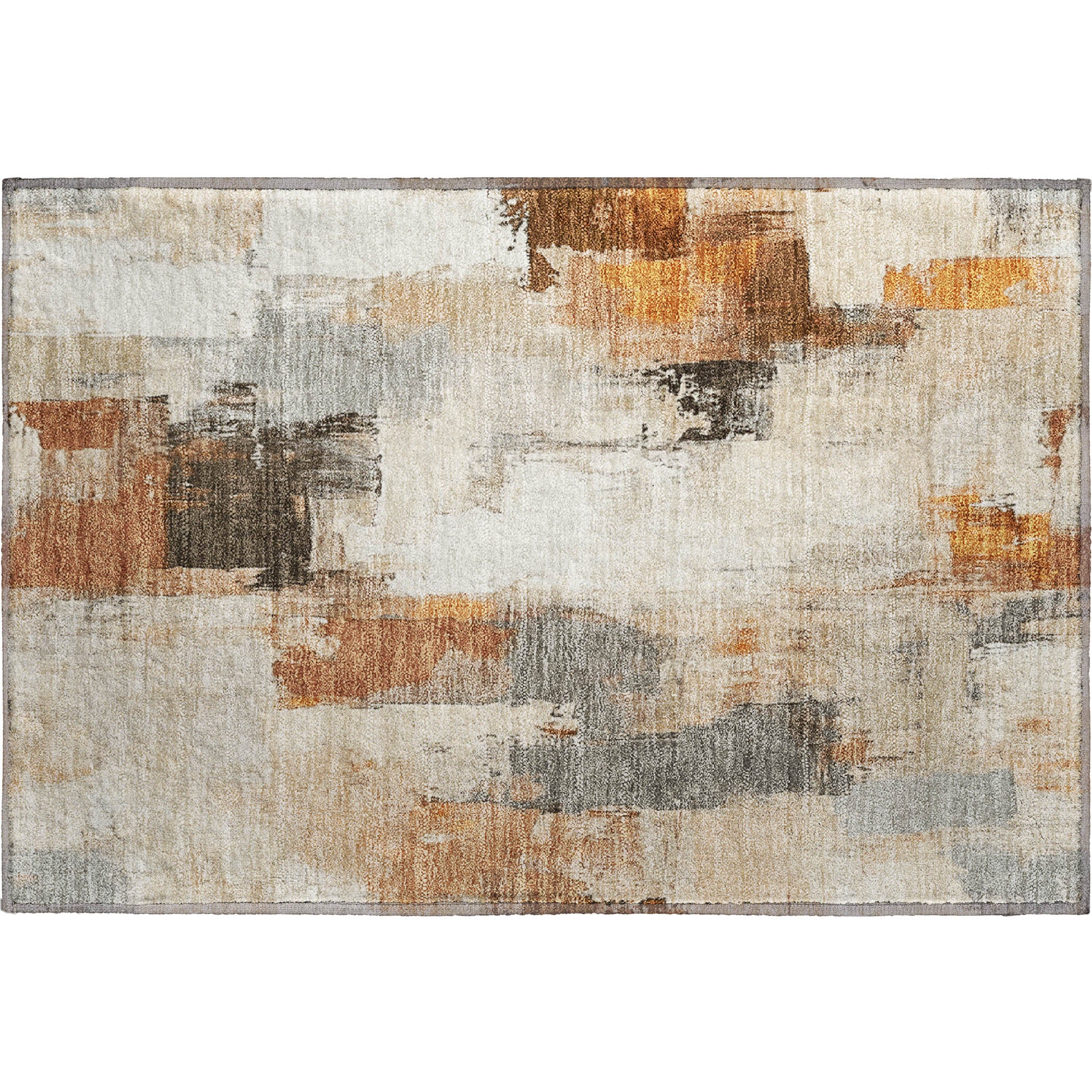 Kathmandu Machine Washable Transitional Ivory Rug 1'8" x 2'6" #shape_Rectangle