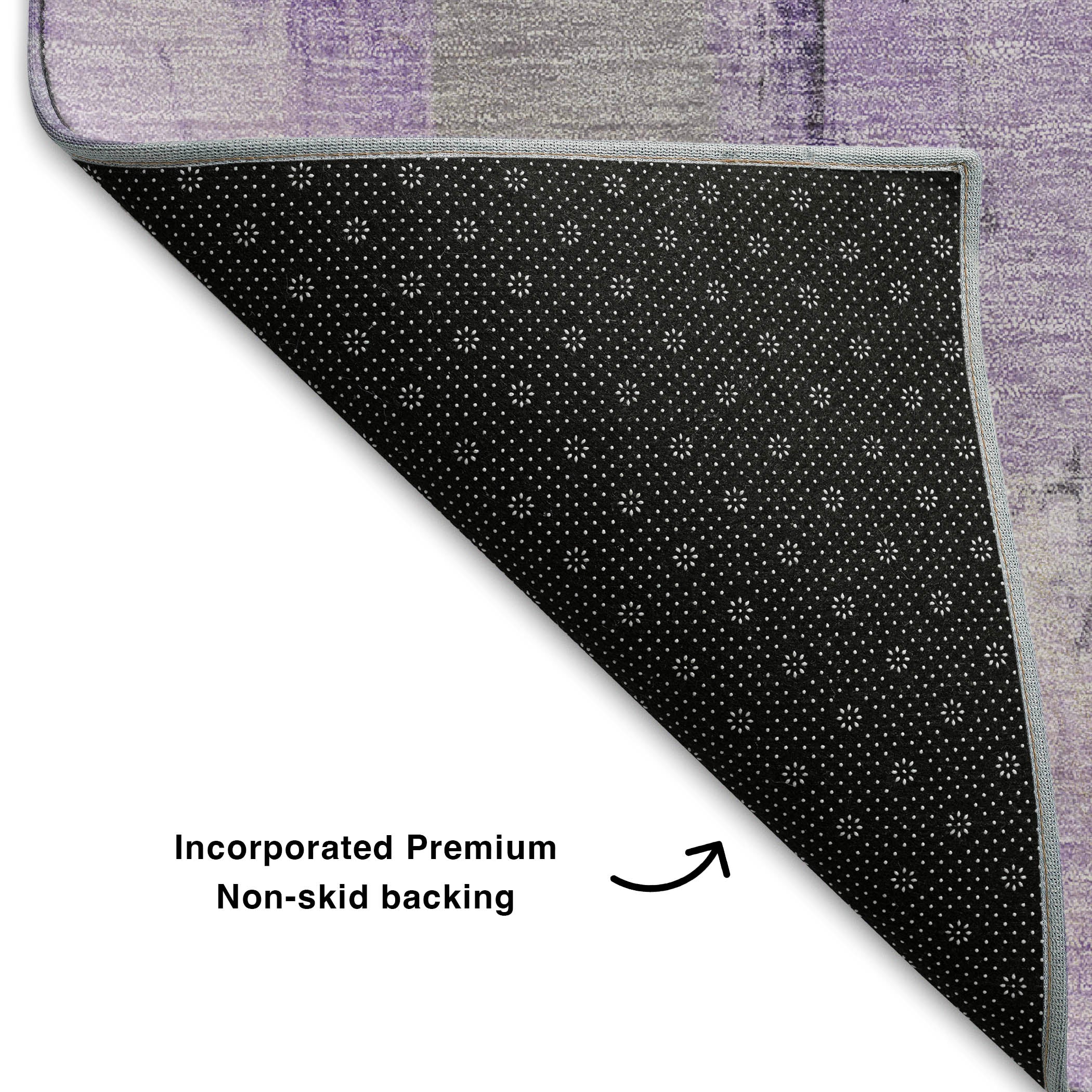 Kathmandu Machine Washable Transitional Lavender Purple Rug 1'8" x 2'6" #shape_Rectangle