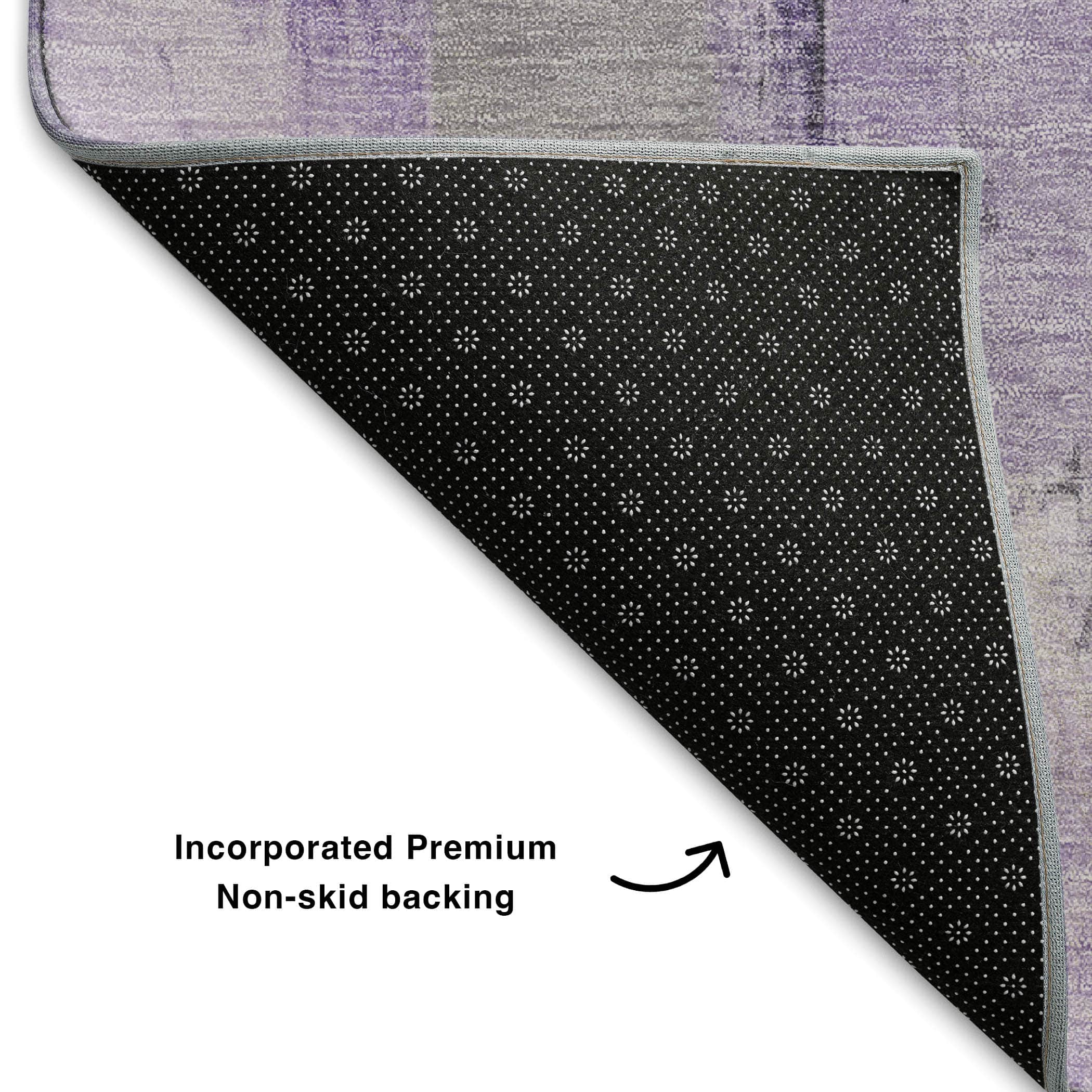 Kathmandu Machine Washable Transitional Lavender Purple Rug 1'8" x 2'6" #shape_Rectangle