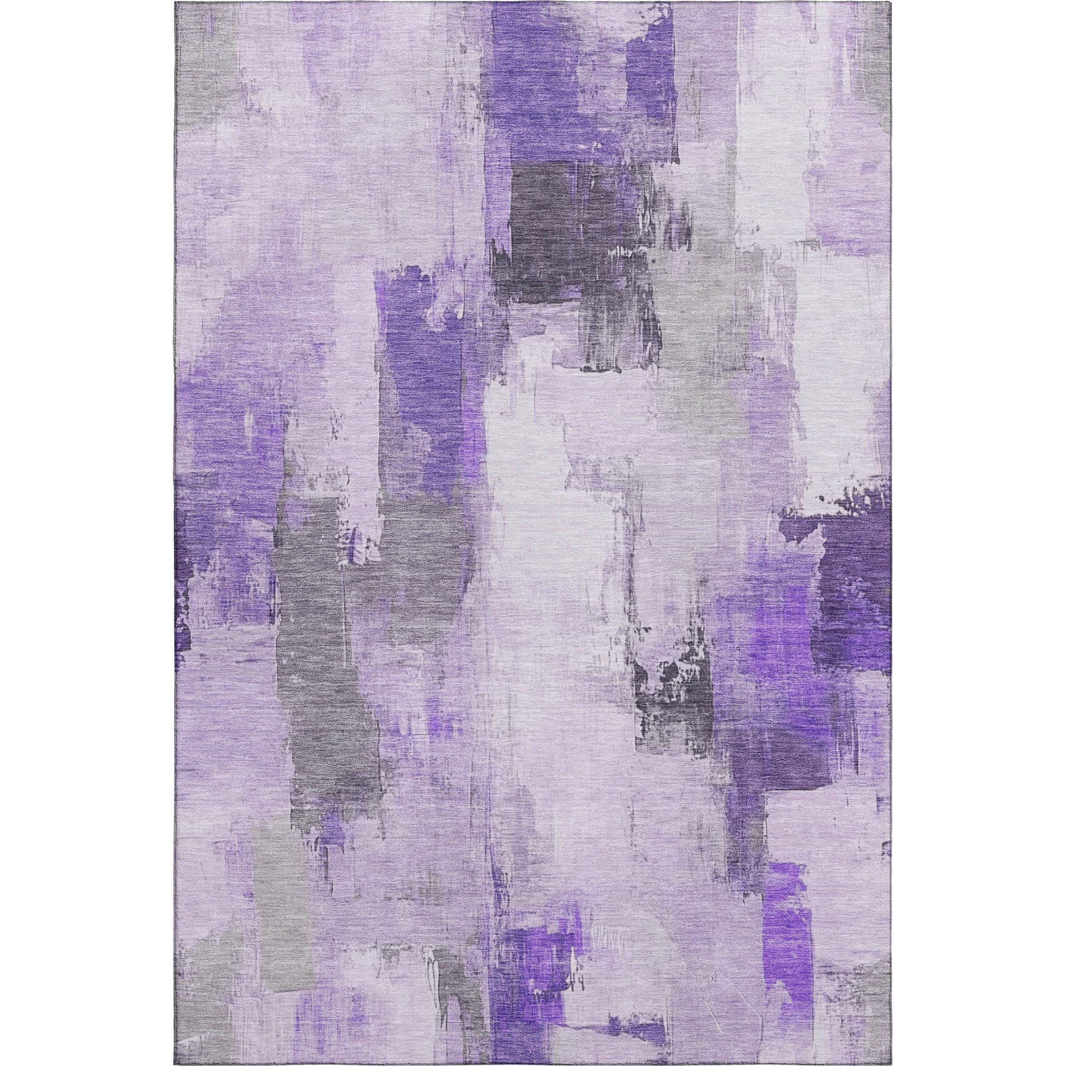 Kathmandu Machine Washable Transitional Lavender Purple Rug 2'6" x 3'10" #shape_Rectangle