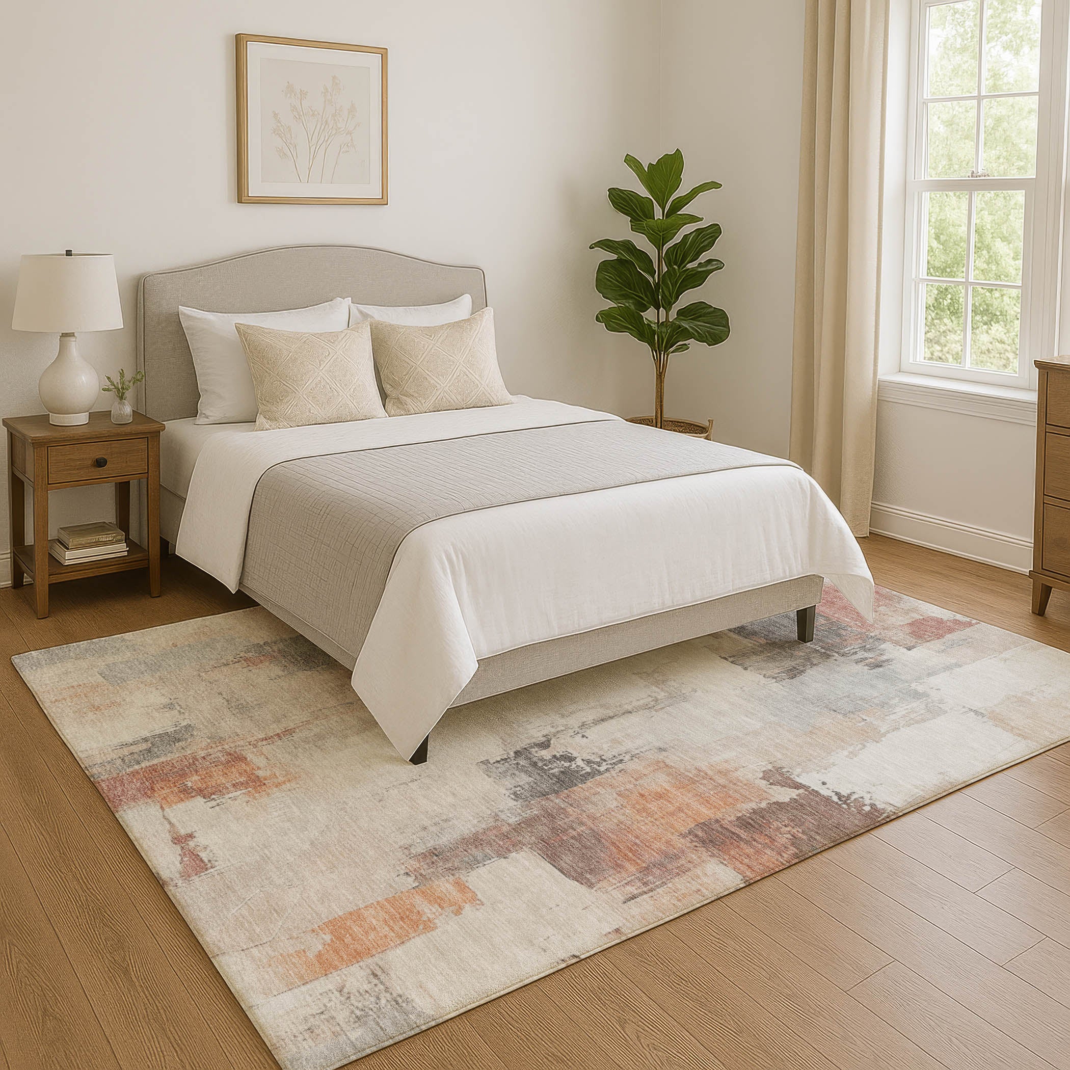 Kathmandu Machine Washable Transitional Paprika Orange Rug 2'6" x 3'10" #shape_Rectangle
