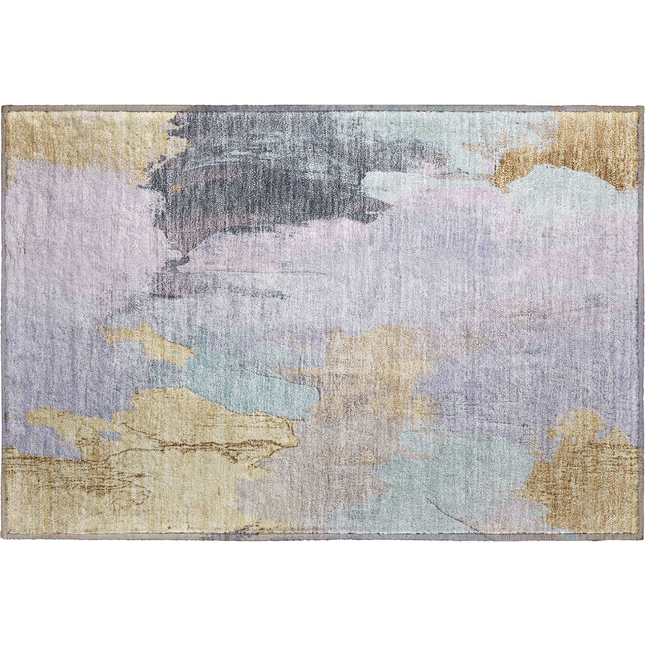 Havana Machine Washable Transitional Lavender Purple Rug 1'8" x 2'6" #shape_Rectangle