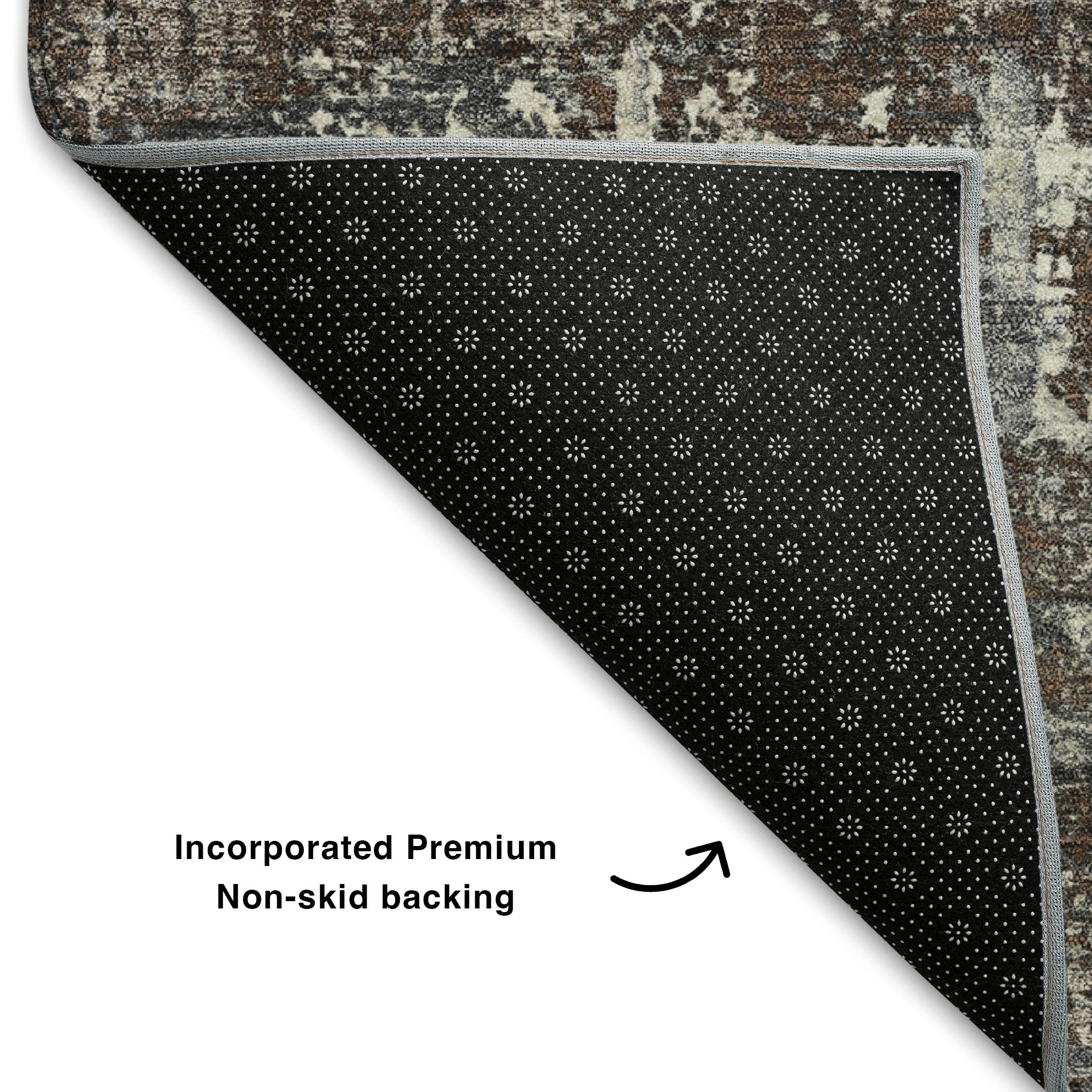 Budapest Machine Washable Transitional Brown Rug 1'8" x 2'6" #shape_Rectangle