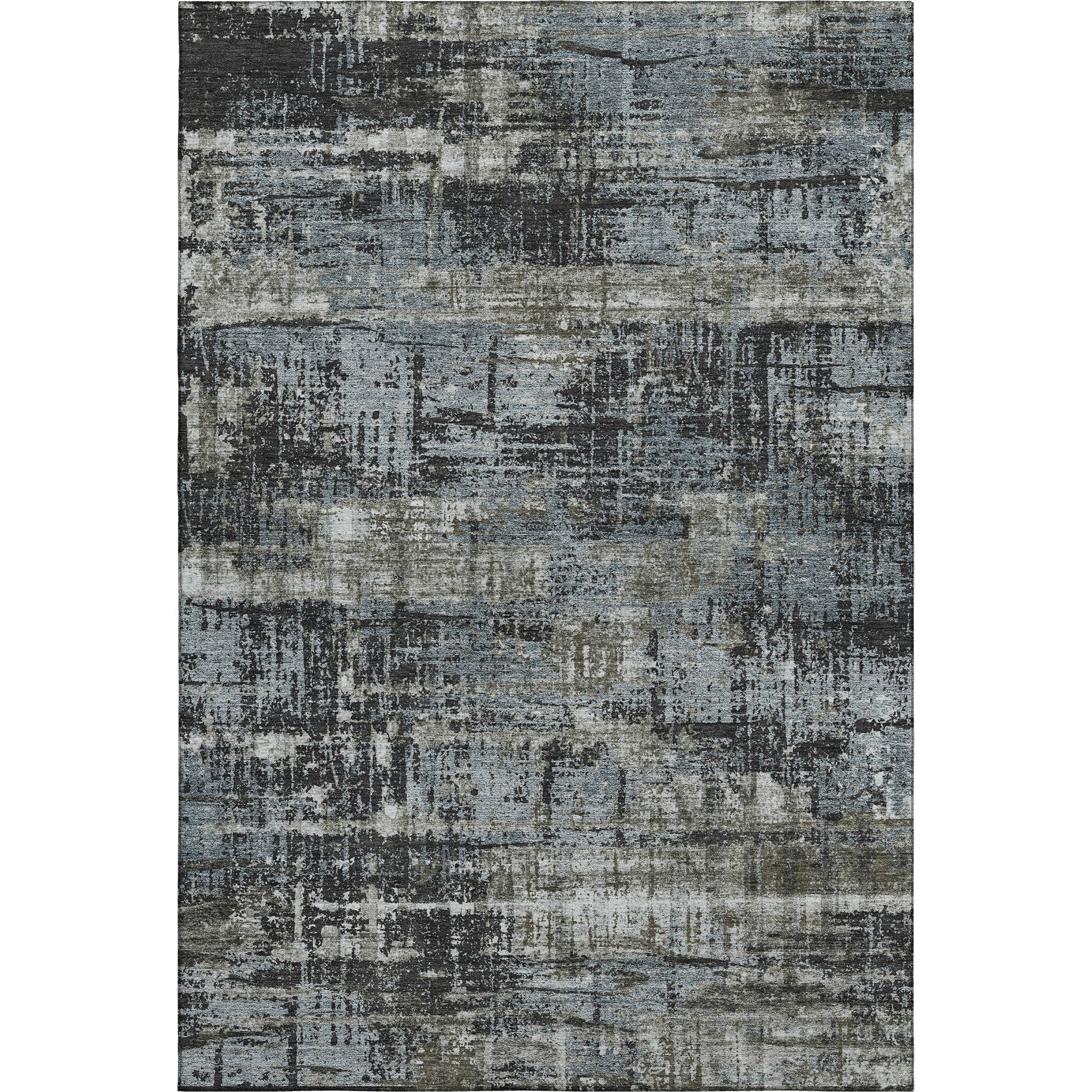 Budapest Machine Washable Transitional Charcoal Gray Rug 2'6" x 3'10" #shape_Rectangle