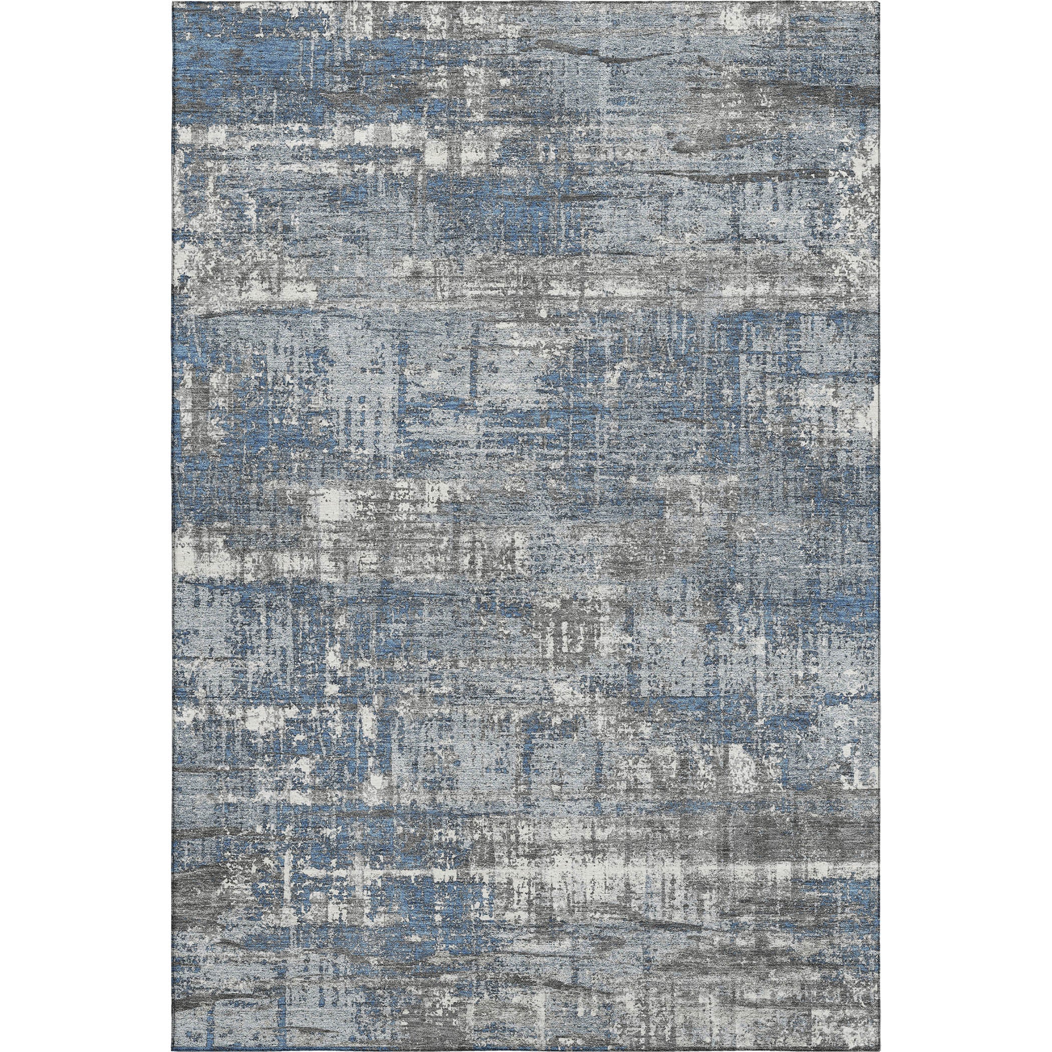 Budapest Machine Washable Transitional Denim Blue Rug 2'6" x 3'10" #shape_Rectangle