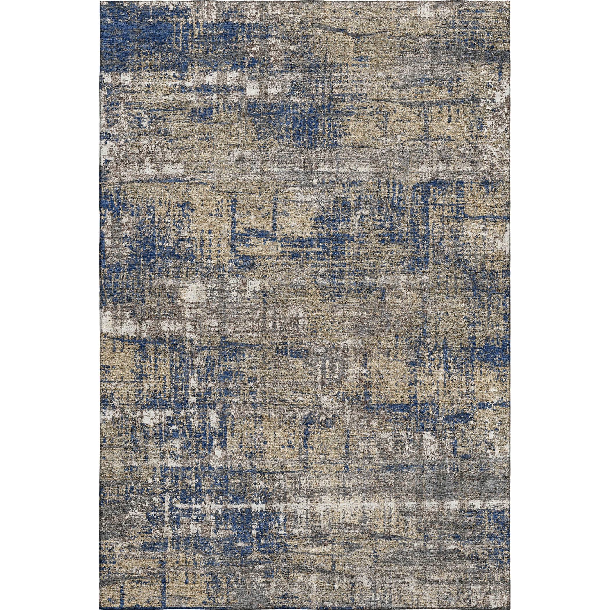 Budapest Machine Washable Transitional Navy Blue Rug 2'6" x 3'10" #shape_Rectangle