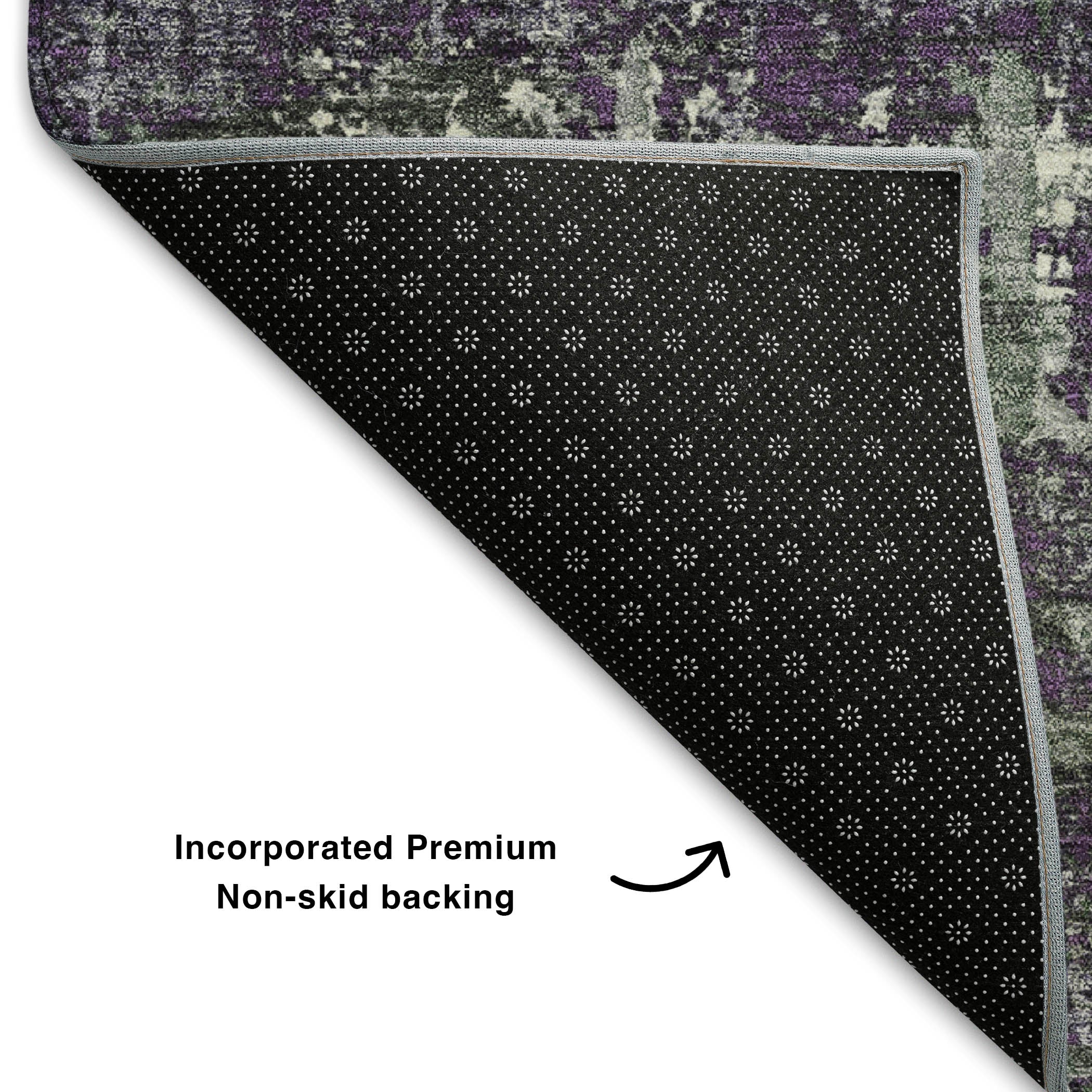 Budapest Machine Washable Transitional Purple Rug 1'8" x 2'6" #shape_Rectangle