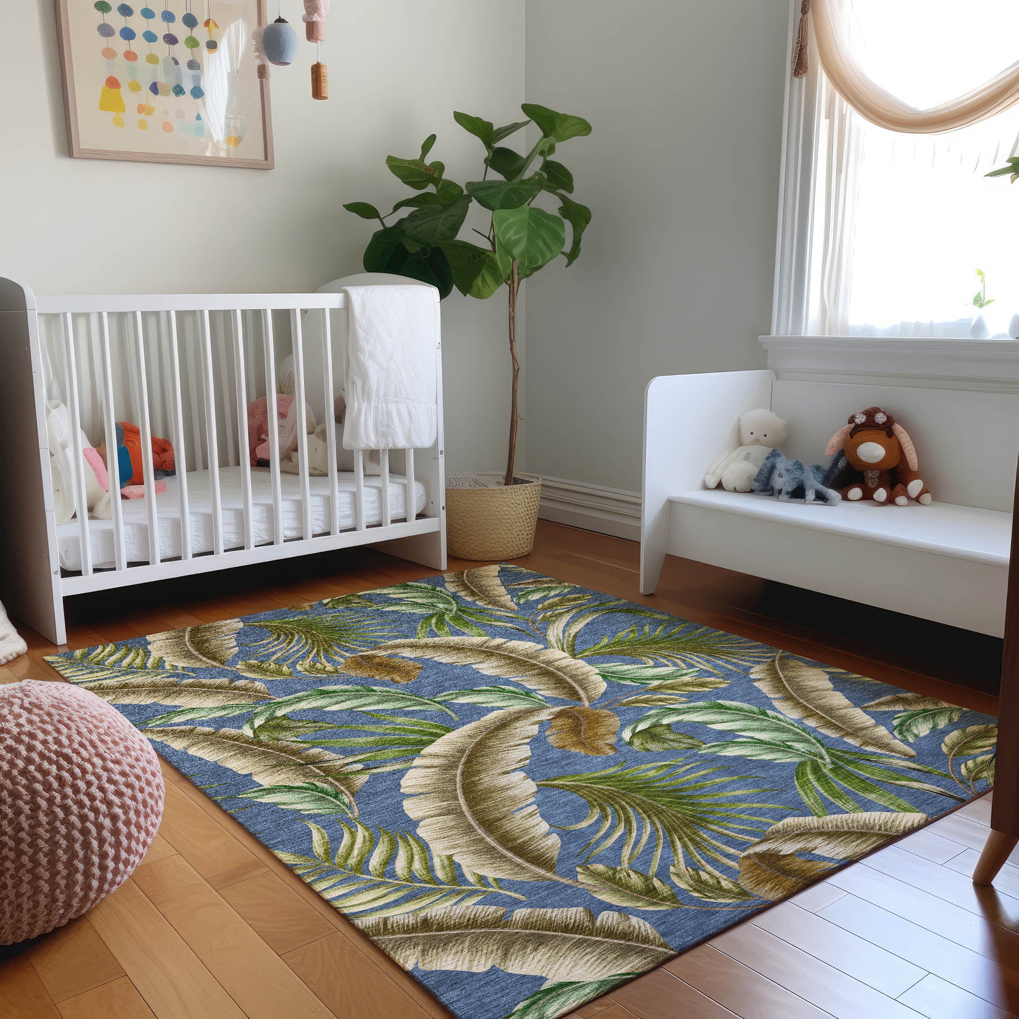 Siena Machine Washable Tropical Blue Rug 2'6" x 3'10" #shape_Rectangle