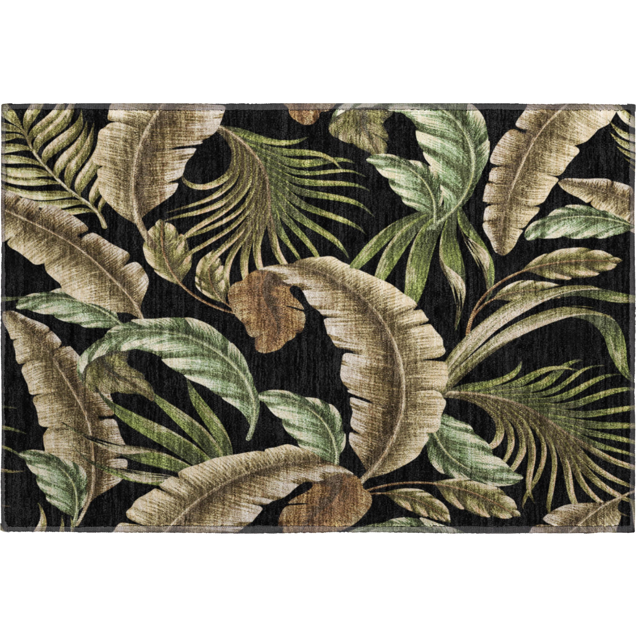 Siena Machine Washable Tropical Midnight Black Rug 1'8" x 2'6" #shape_Rectangle